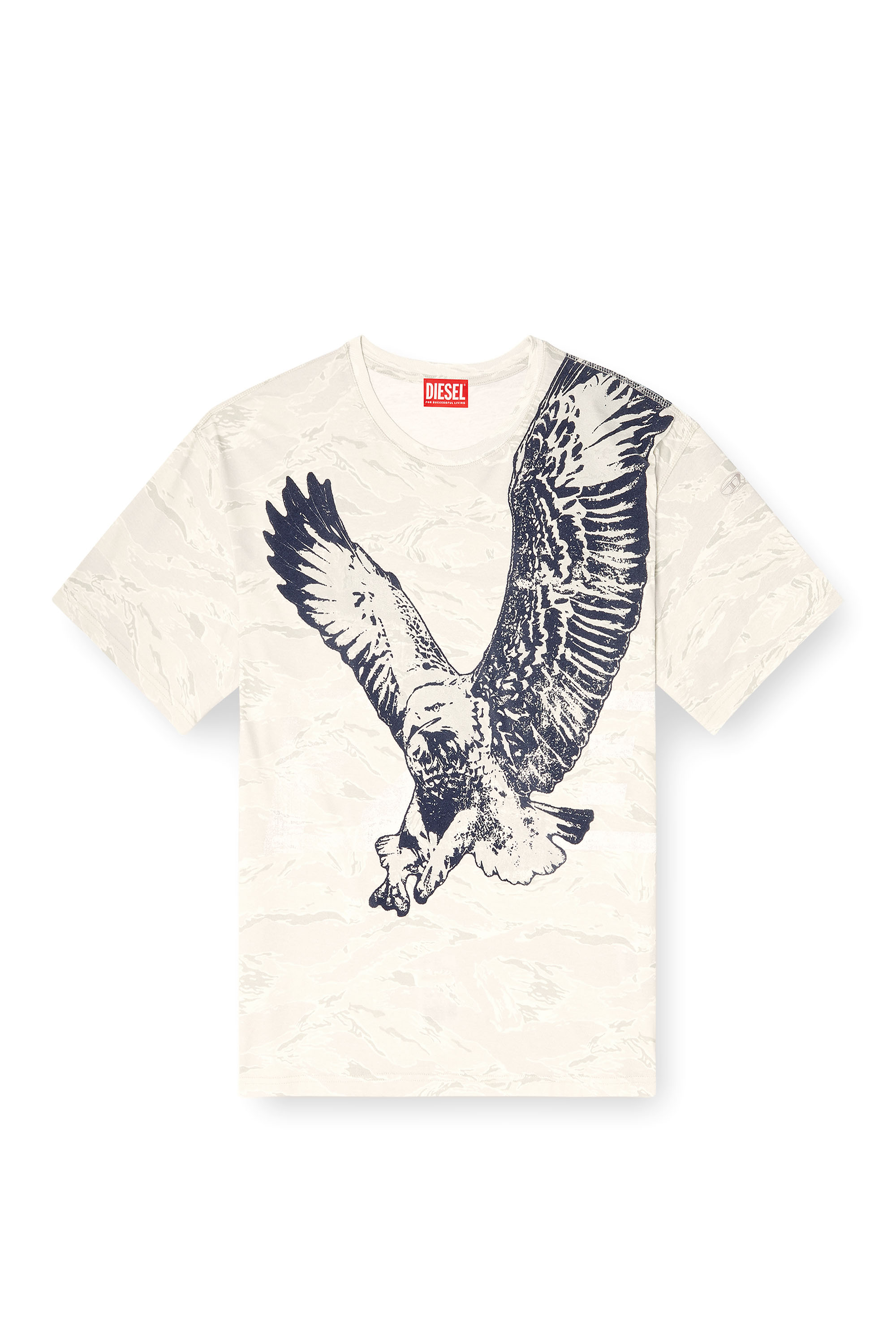 Diesel - T-BOXT-T14, Man's Camo T-shirt with eagle print in Light Brown - 3