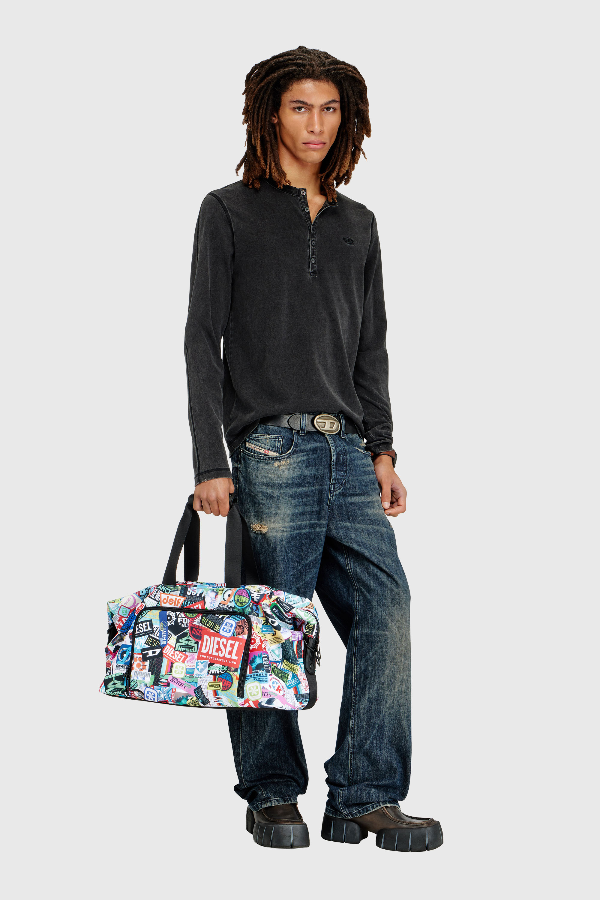 DIESEL PC PRINTED DUFFLE-STICKERS- DSB00