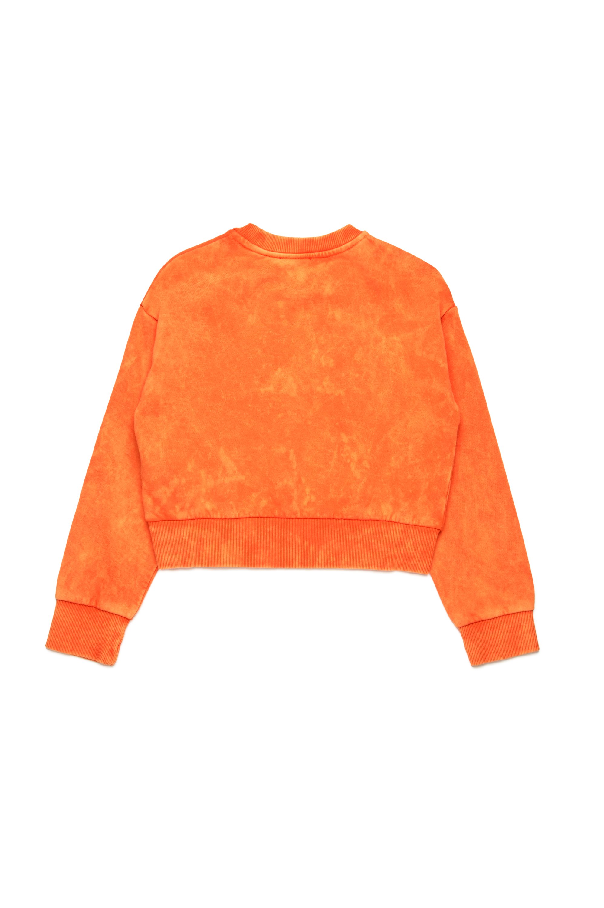 Diesel - SLEMPY, Woman's Marbled sweatshirt with metallic logo in Orange - 2