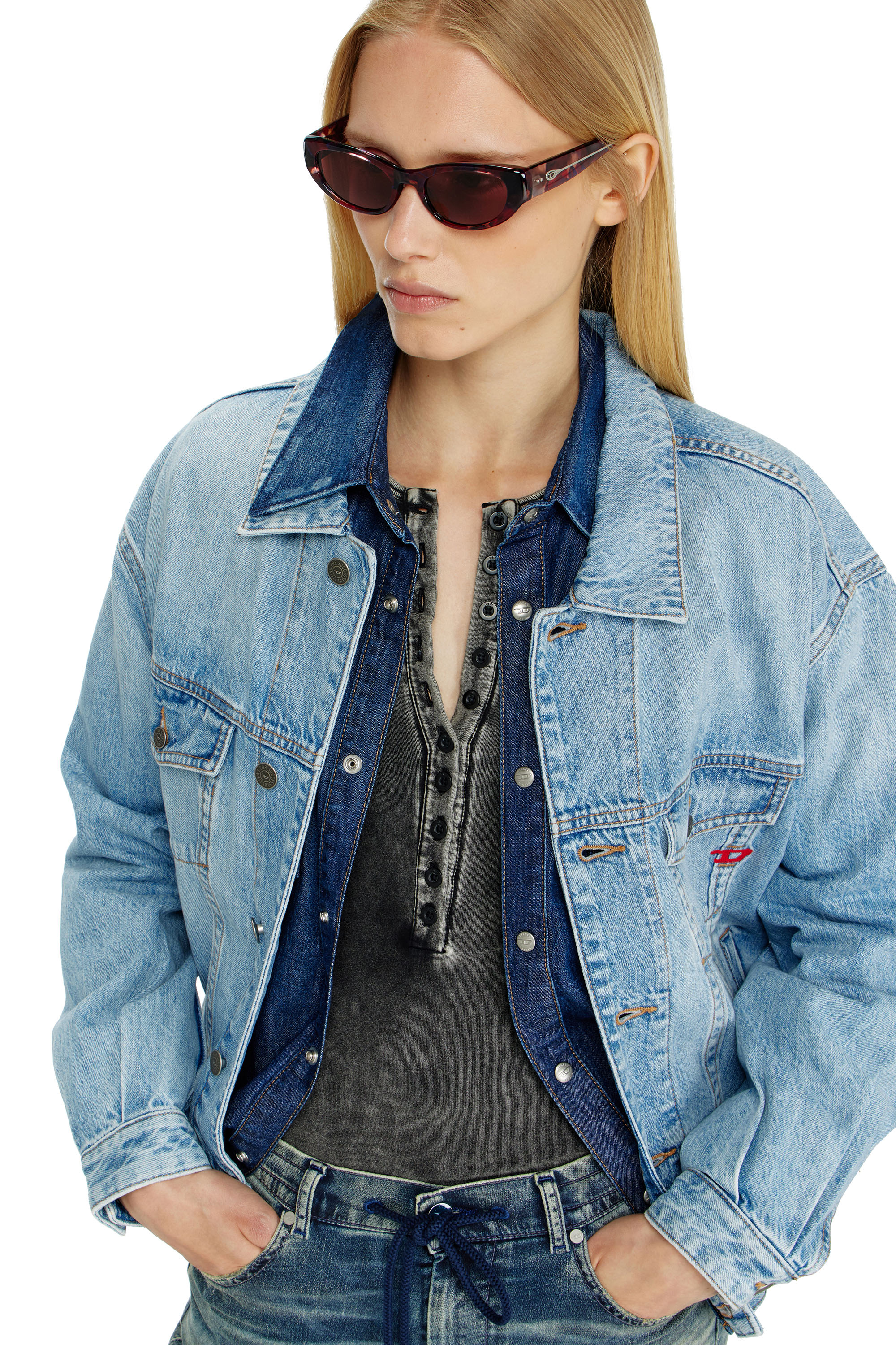 Diesel - 0DL2010U, Unisex's Cat-eye style sunglasses in Red/Brown - 1