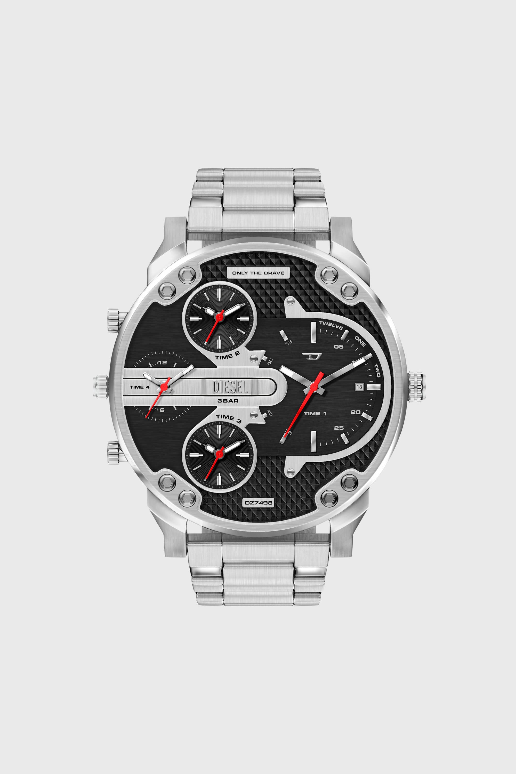 Diesel - DZ7498 WATCH, Man's Mr. Daddy Slim date stainless steel watch in Silver - 1
