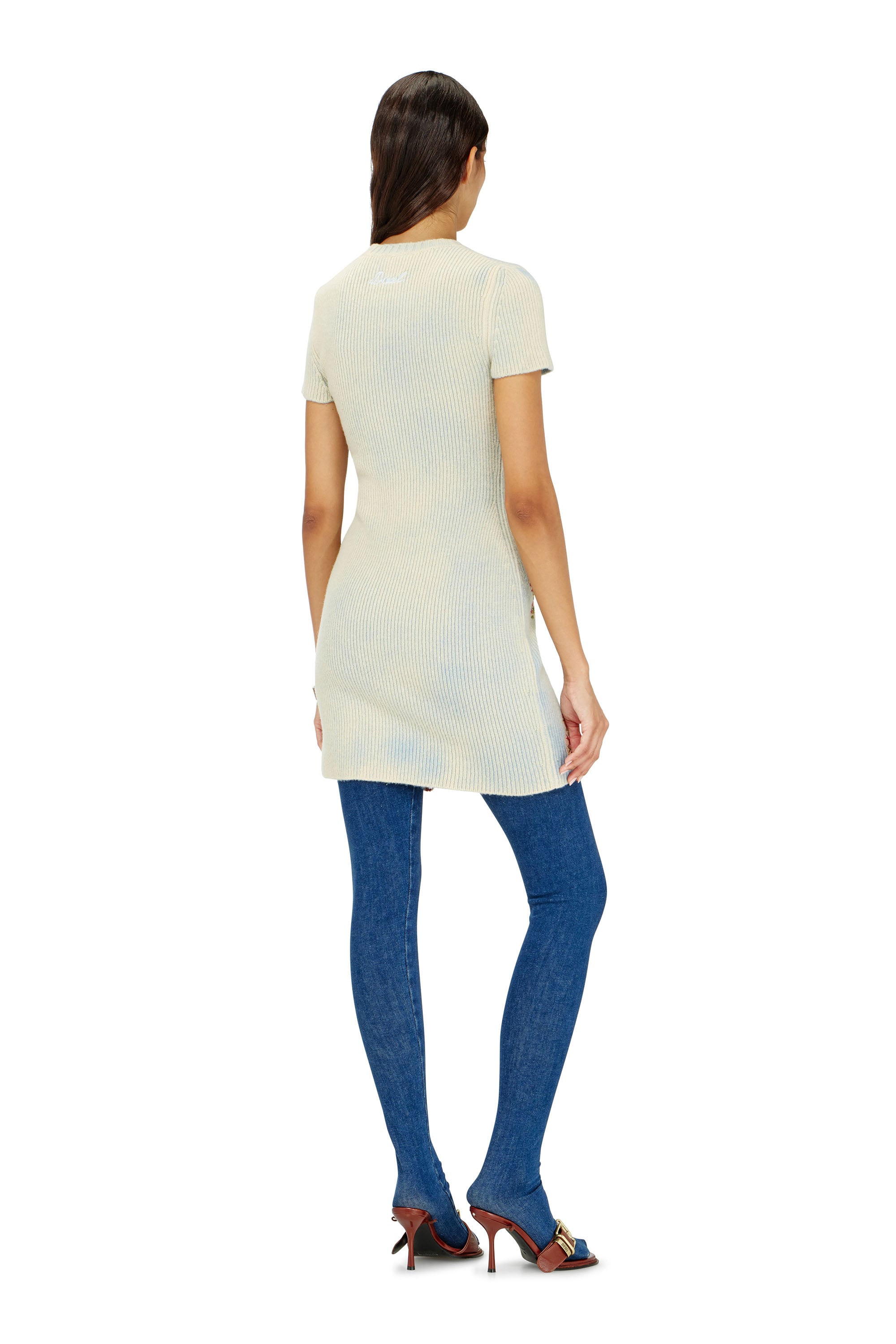 Diesel - M-RINNIE, Woman's Short dress in floral wool-blend knit in null - 3