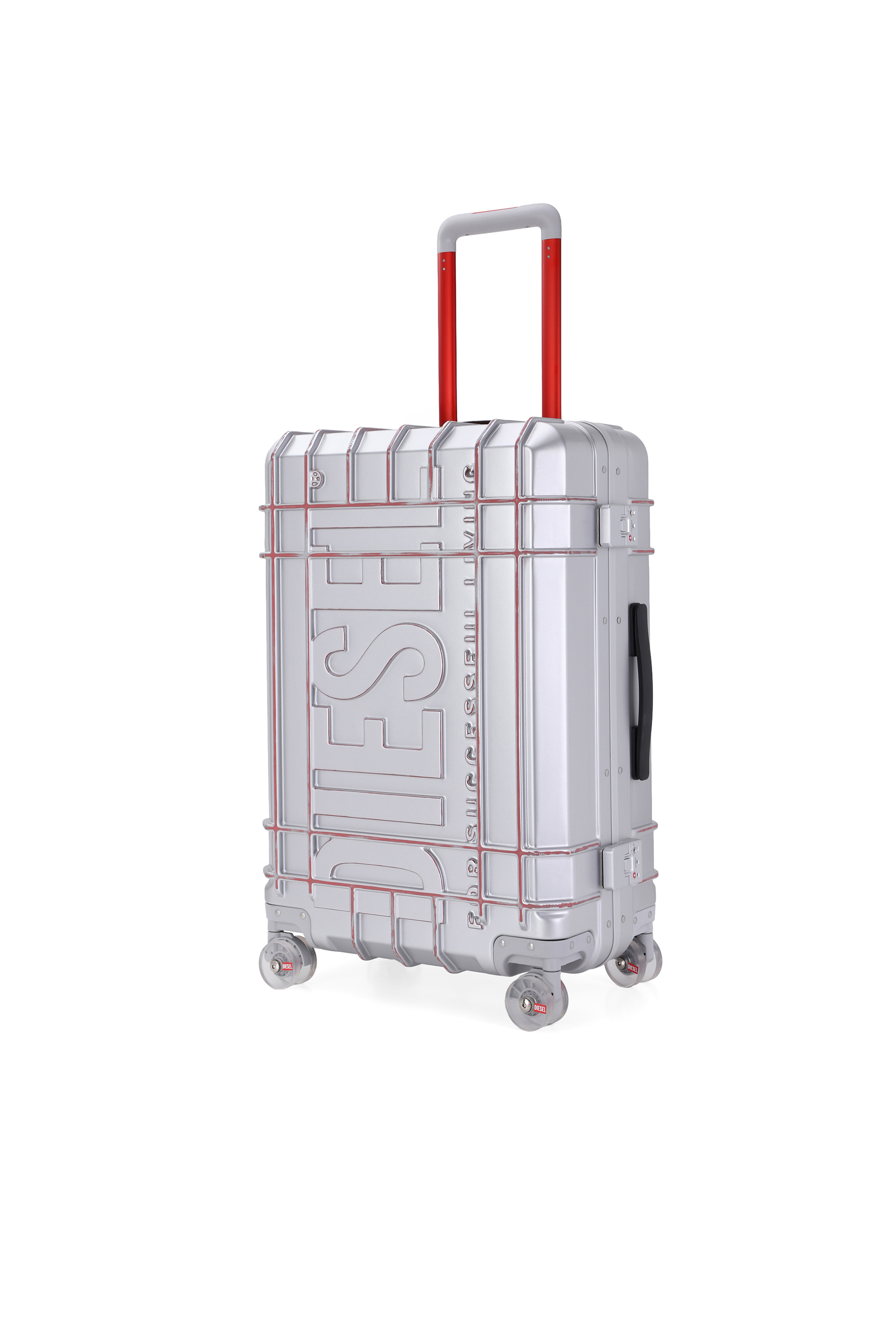 Diesel - DIESEL PC STRONG IMAGE TROLLEY- DSL003, Unisex's Rugged suitcase size L in Silver - 5