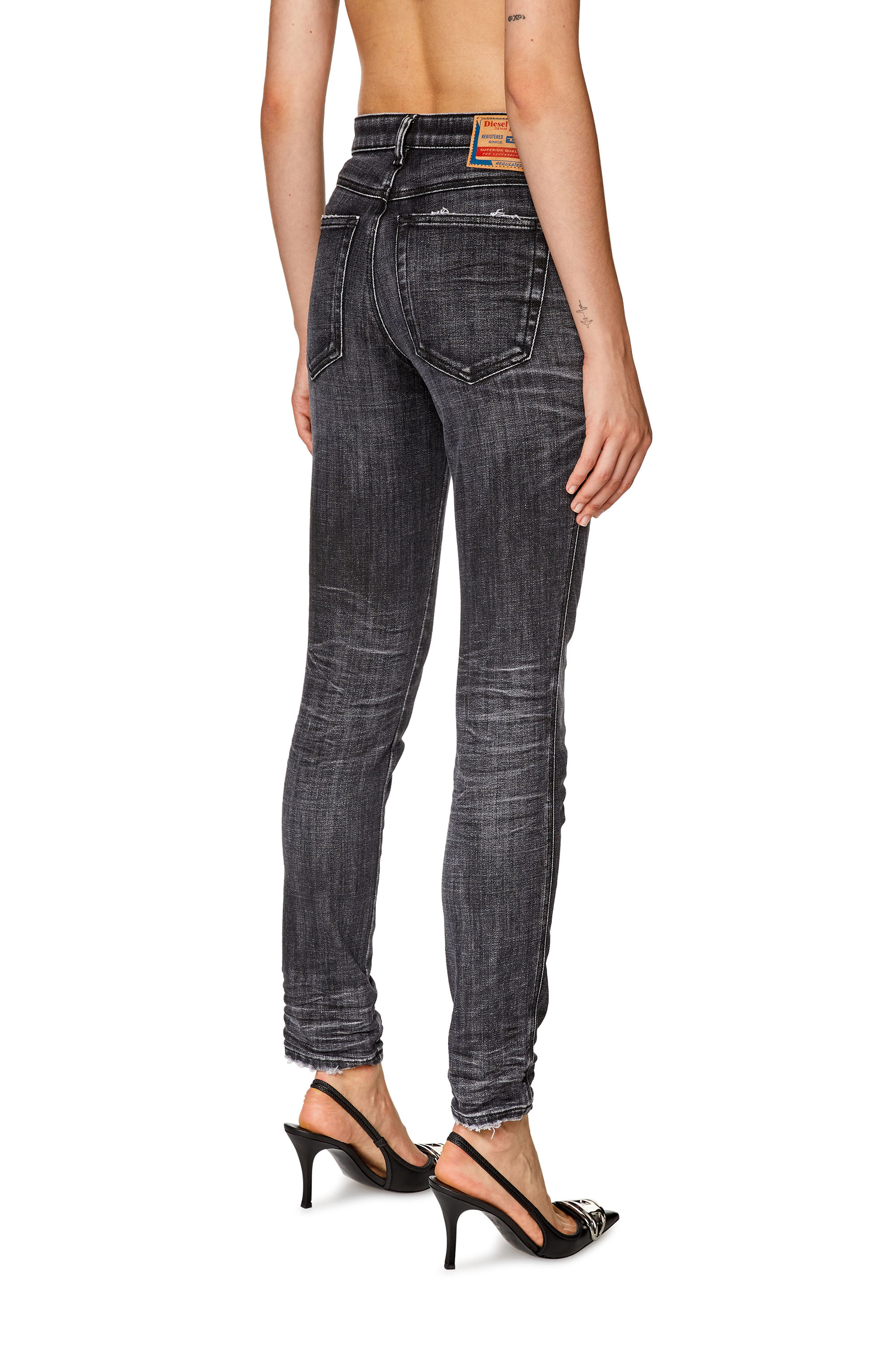 Diesel - Skinny Jeans 2015 Babhila 09G50, Black/Dark grey - Image 2