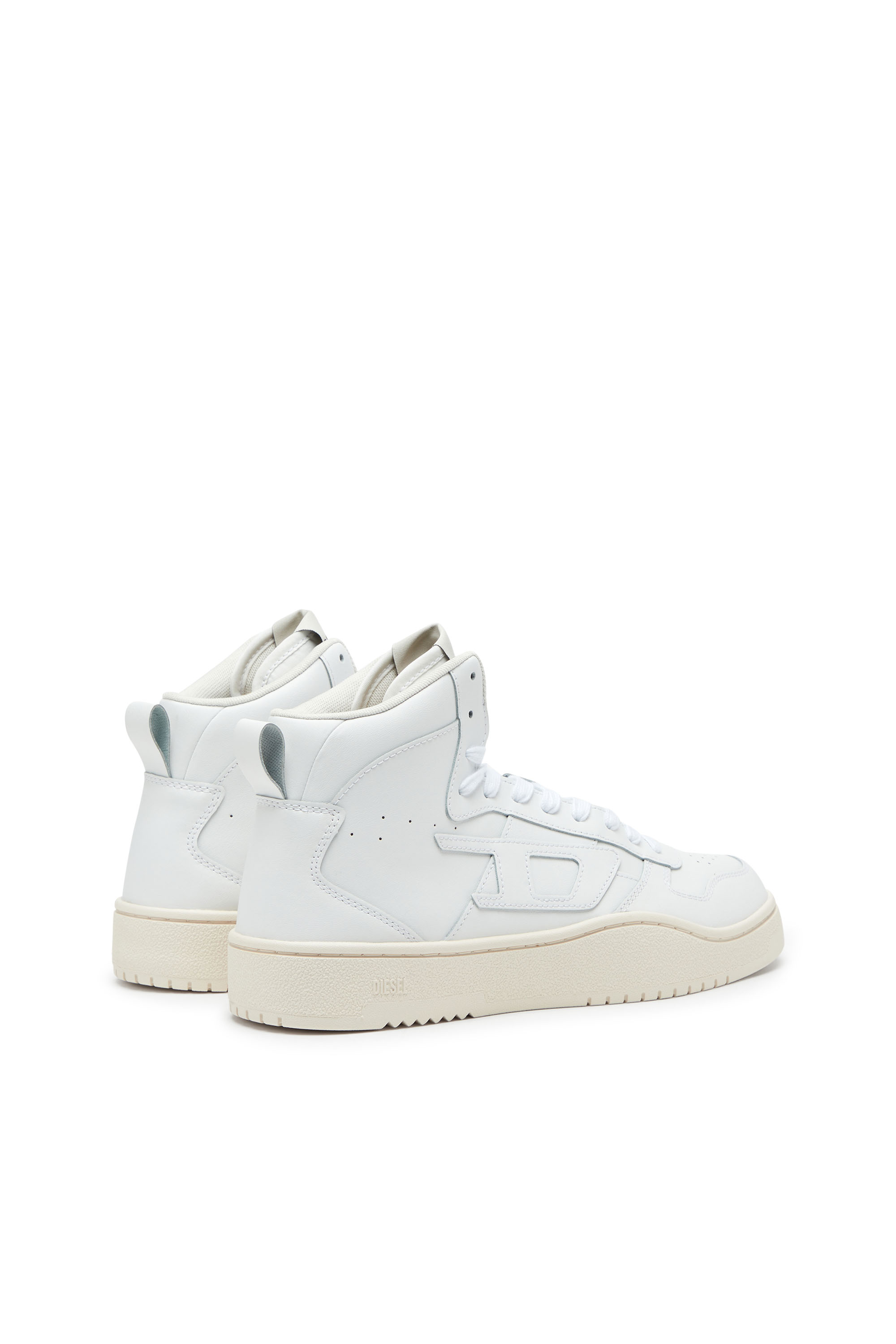 Diesel - S-UKIYO V2 MID, Man's S-Ukiyo-High-top sneakers in leather in White - 3