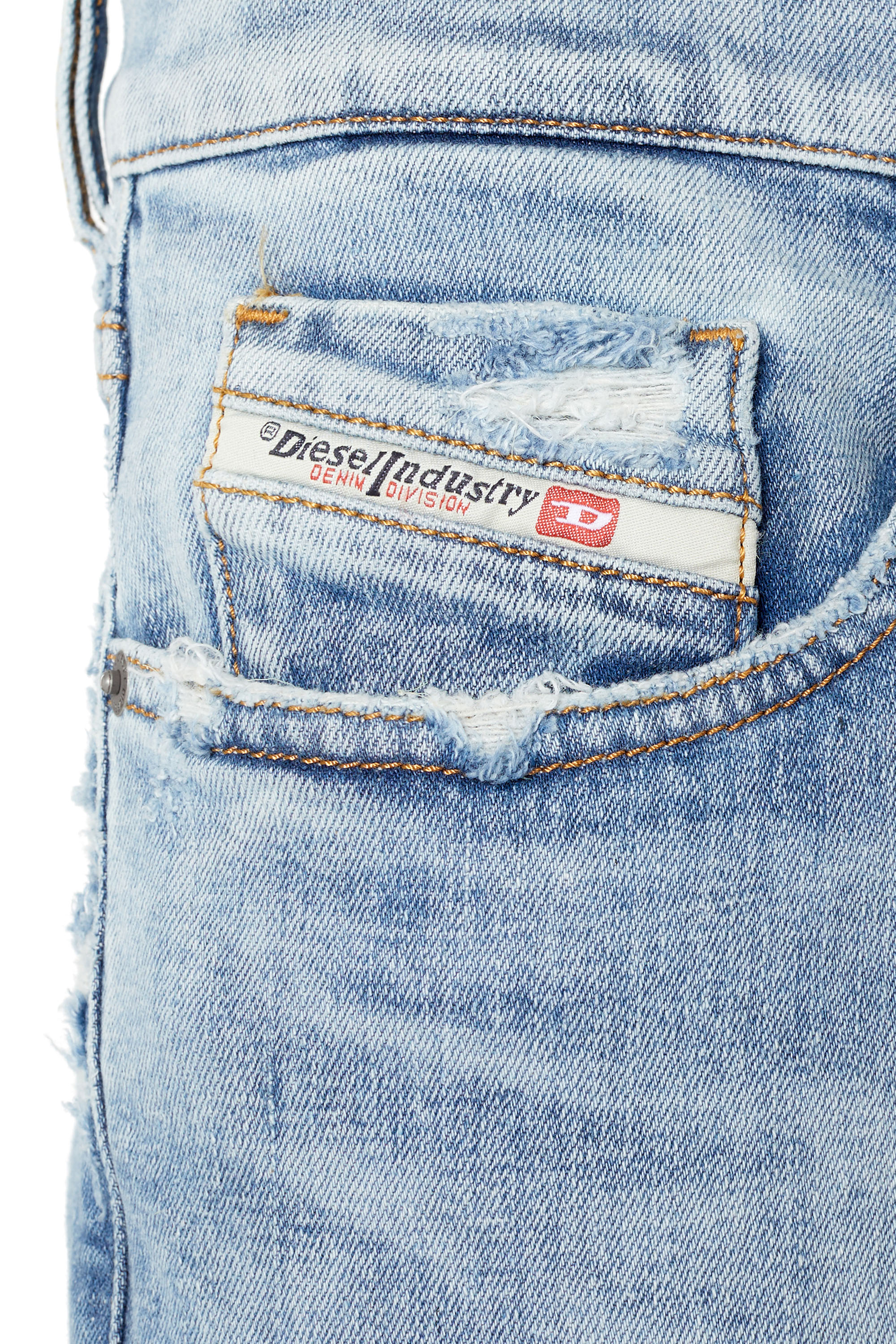 Diesel - 2019 D-Strukt 09E67 Slim Jeans, Light Blue - Image 3