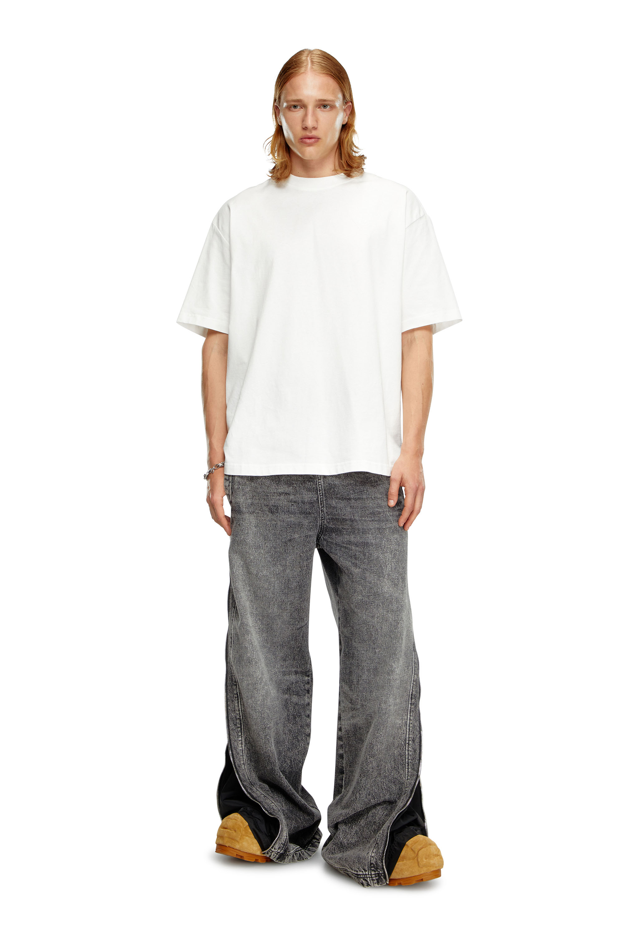 Diesel - T-BOGGY-MEGOVAL-D, Man's T-shirt with maxi oval D embroidery in White - 1
