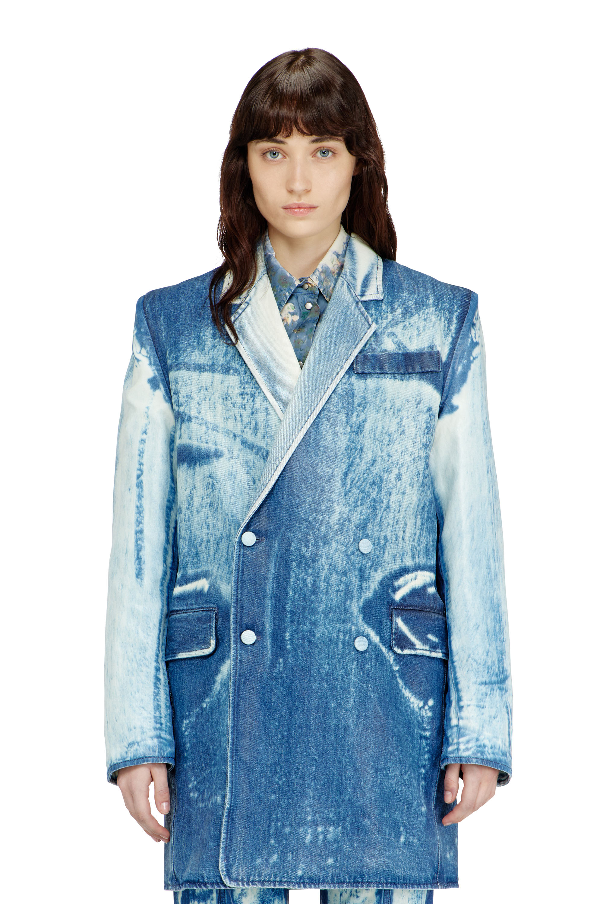 Diesel - DE-LUMEA-FSI1, Woman's Blazer in X-Ray denim in Blue - 1