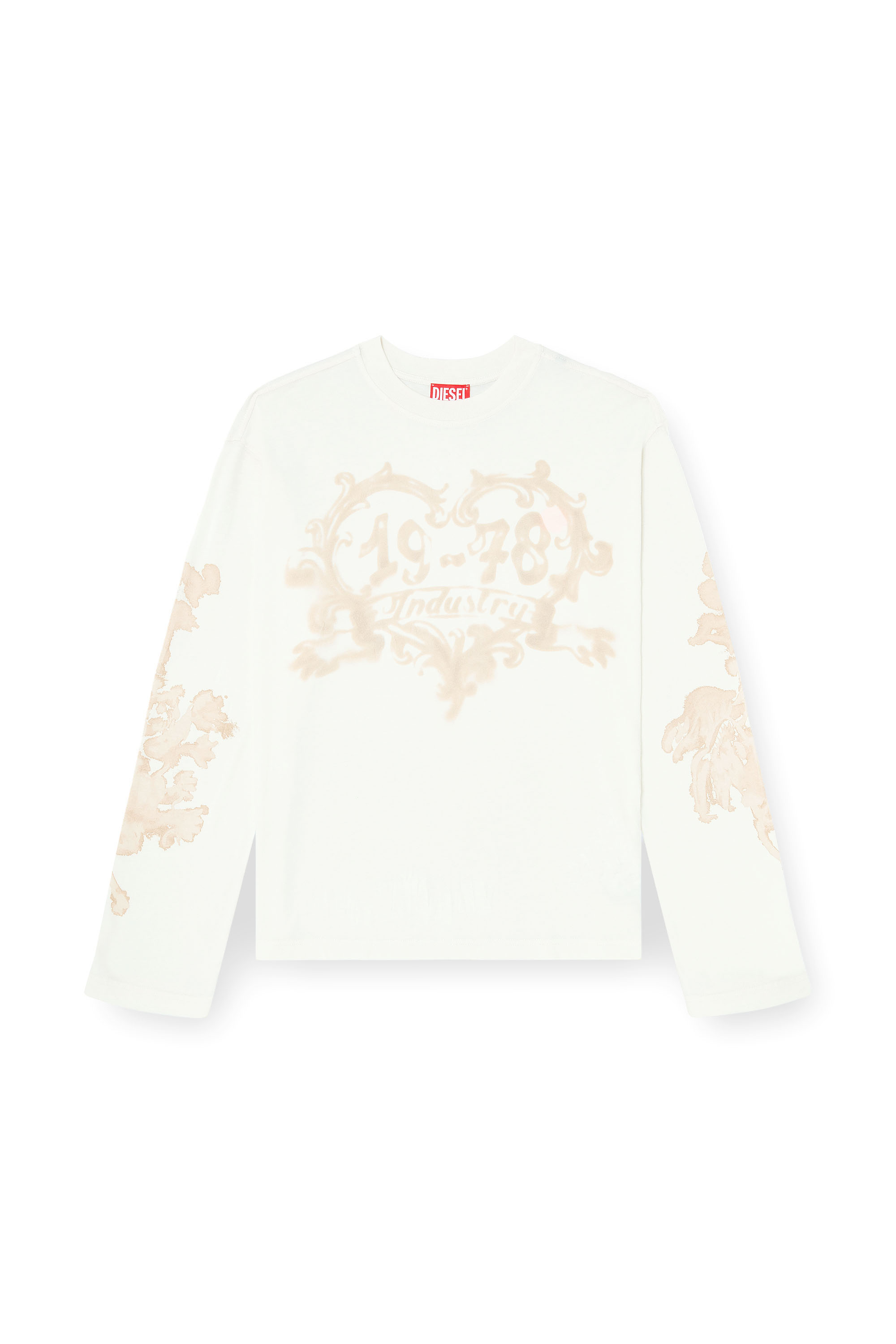 Diesel - T-HILARY-LS-AA1, Woman's Cotton long-sleeve T-shirt with graphic print in White - 3