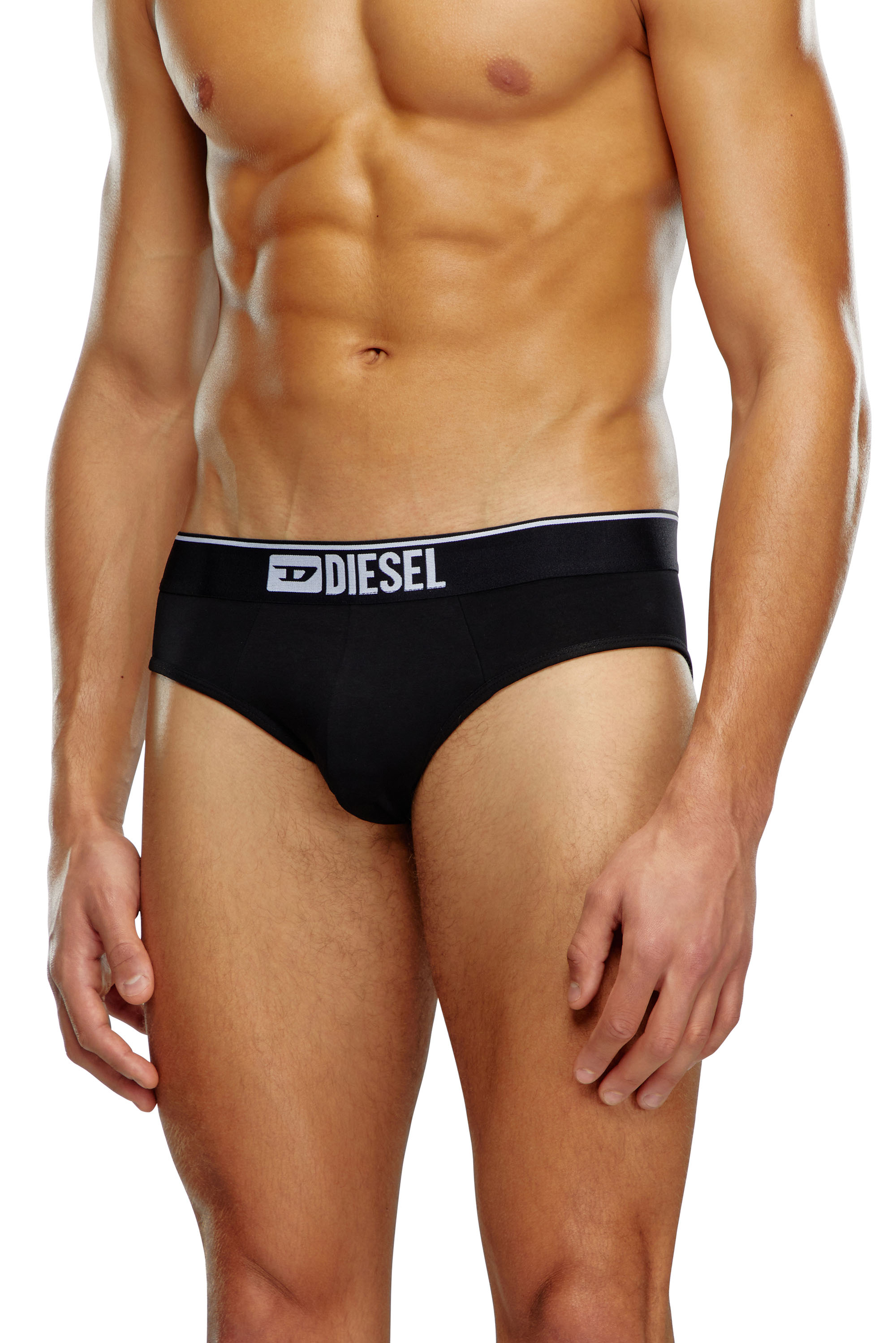 Diesel - UMBR-ANDRETHREEPACK, Man's Three-pack of plain logo briefs in Black - 3