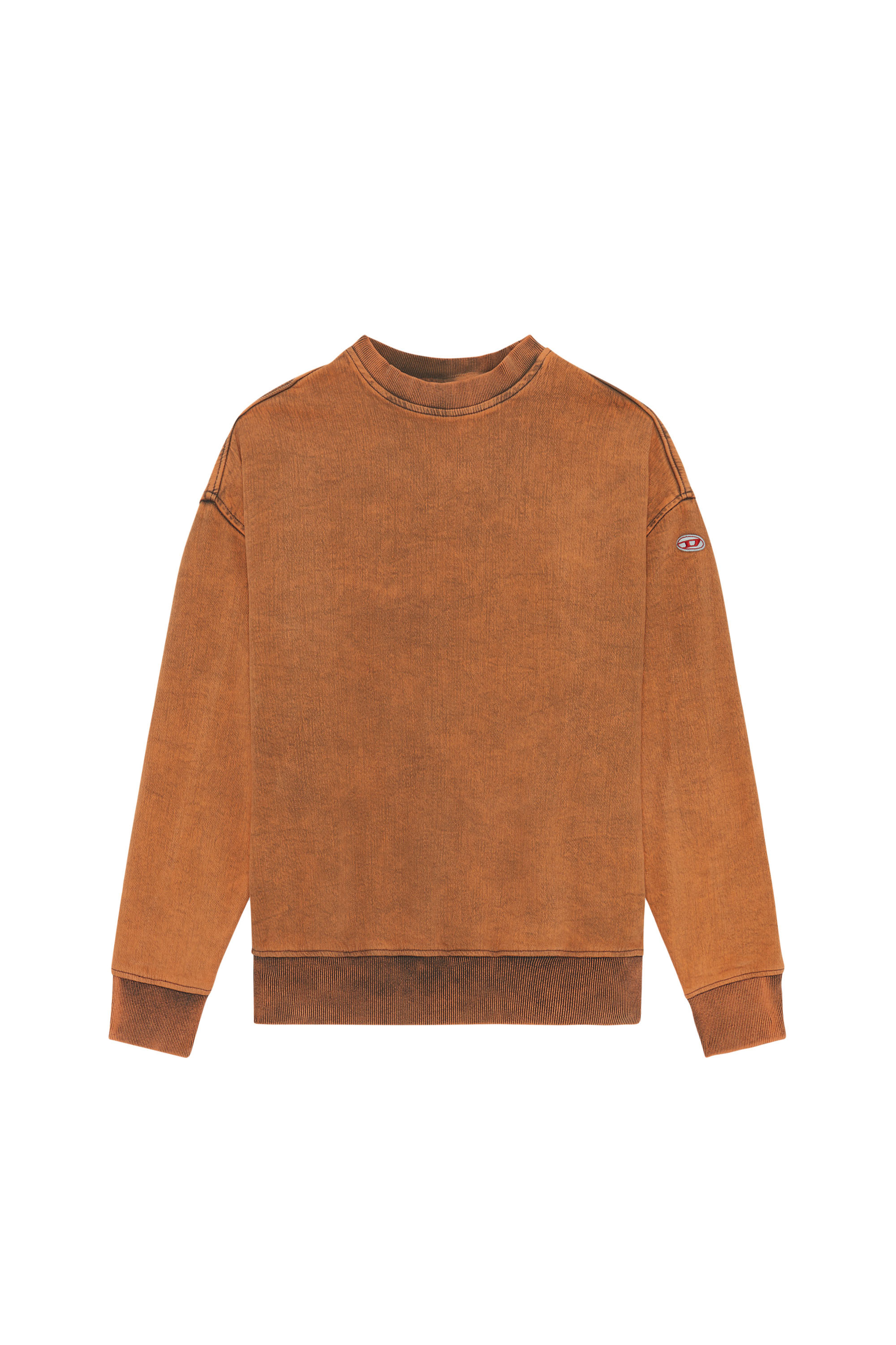 Diesel - D-KRIB TRACK DENIM SWEATSHIRT, Orange - Image 3