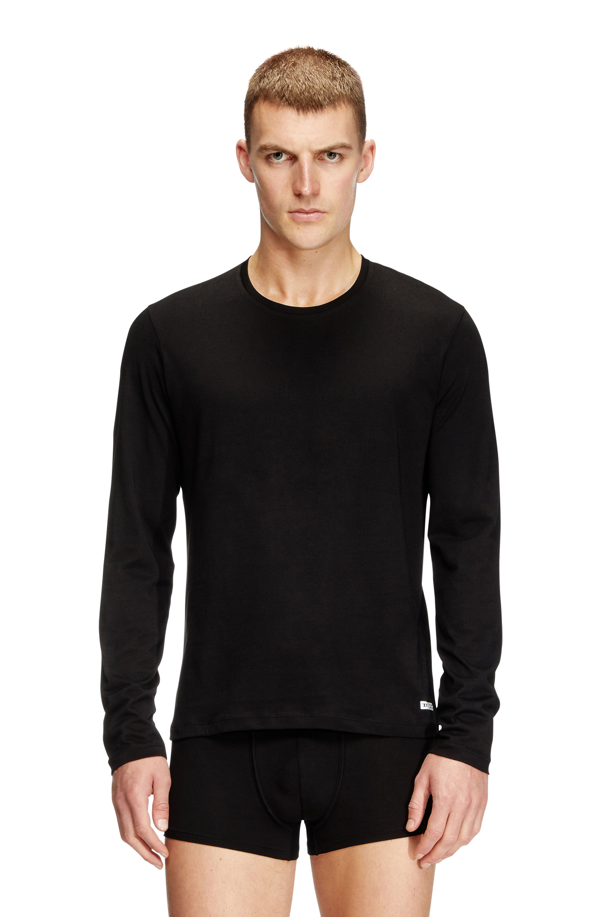 Diesel - KIRK-D-BOX, Man's Long-sleeve cotton T-shirt in Black - 1