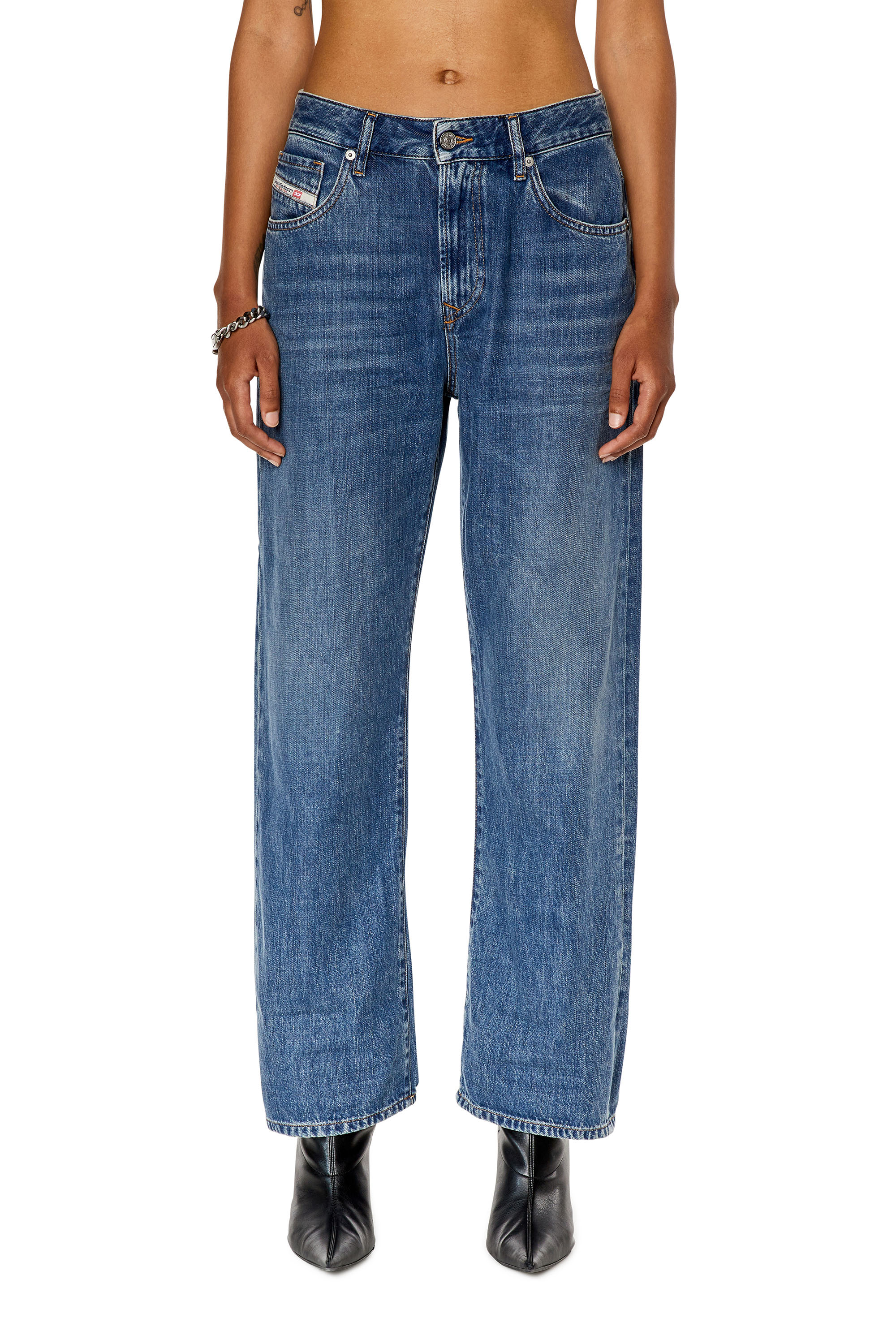 Diesel - Woman's Straight Jeans 1999 D-Reggy 068FG, Medium blue - 3