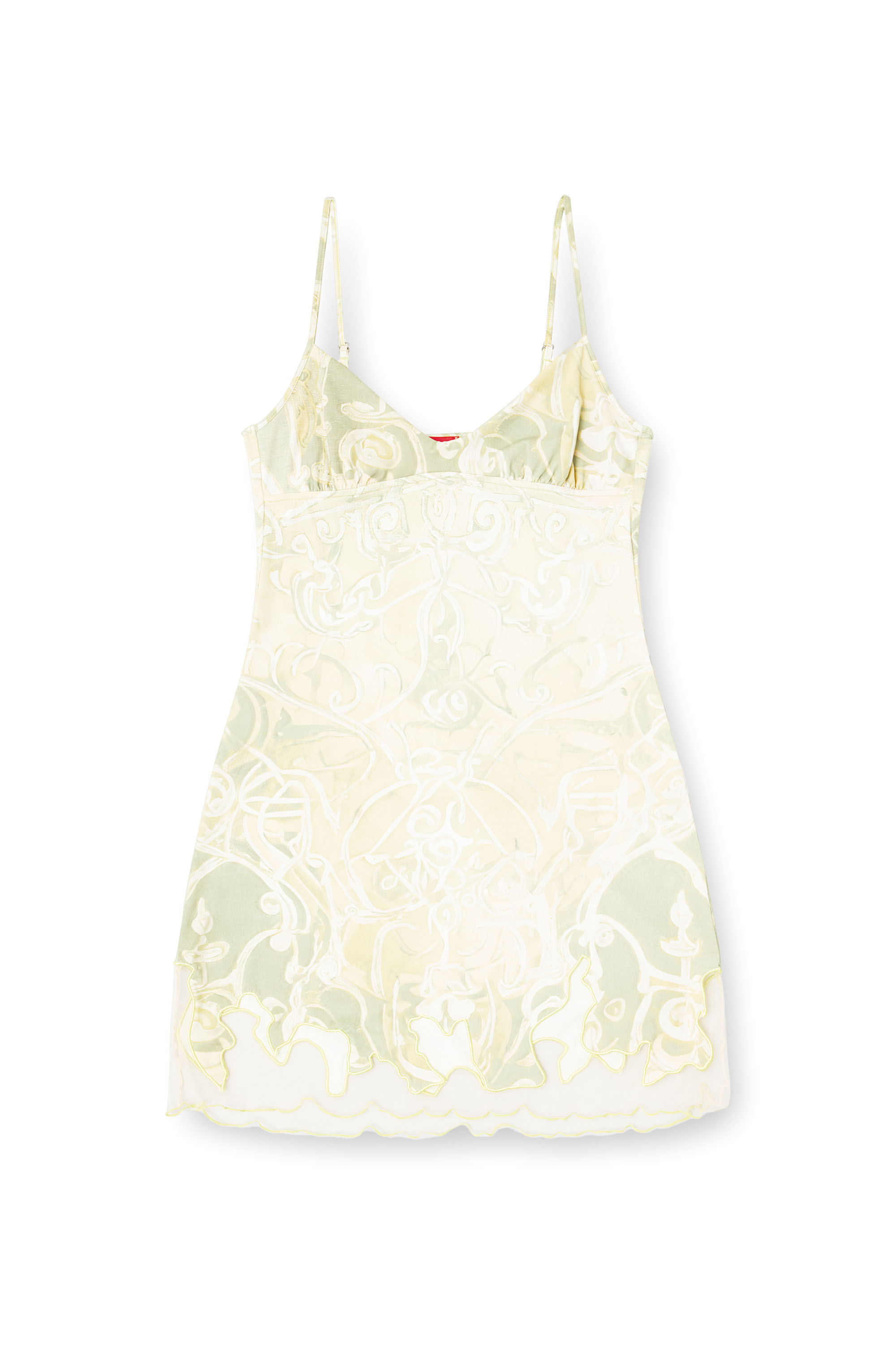 Diesel - D-INLAY, Woman's Nylon mini dress with Heraldic print in Green - 2