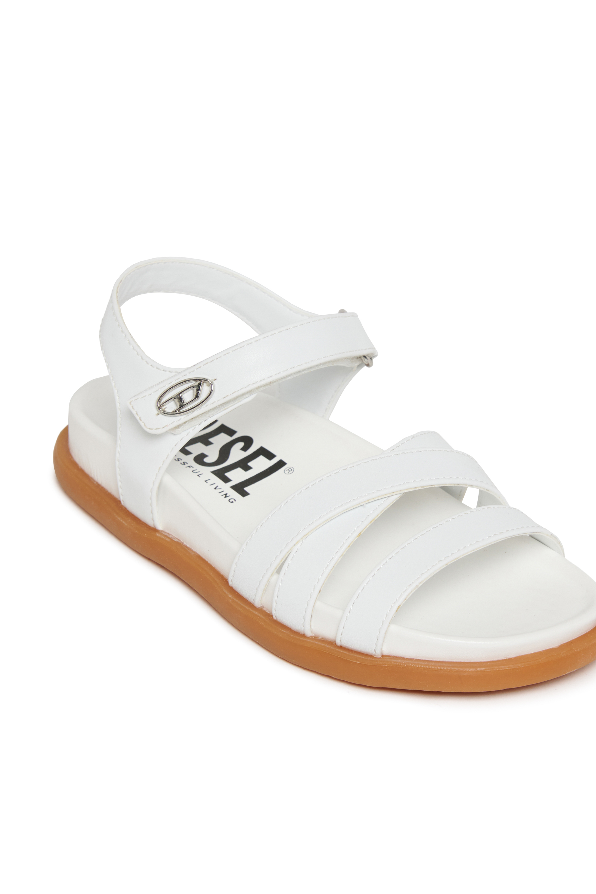 Diesel - D-SANPLA, Woman's D-SANPLA-Sandal with logo detail in White - 4