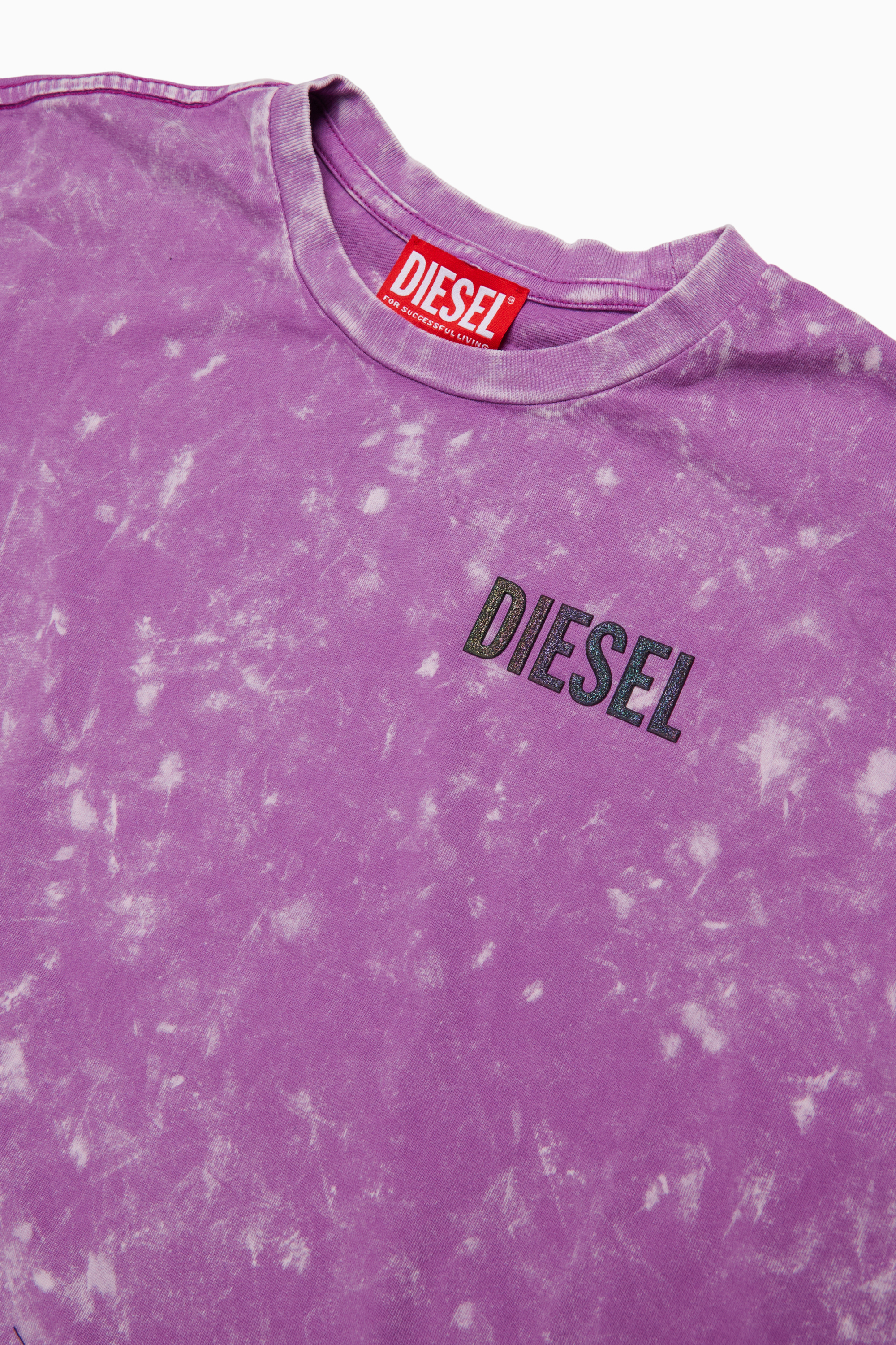 Diesel - TLOXY, Woman's Cropped T-shirt with tie-dye effect in Violet - 3