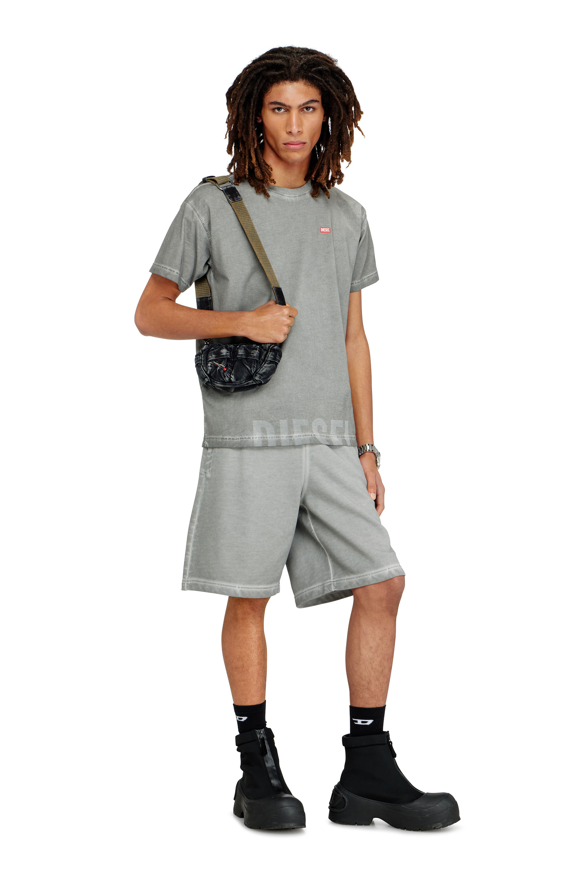 Diesel - MULTI-PKTS CROSSBODY XS X, Unisex's Multi-Pkts - Small bag in washed denim in Dark grey - 6