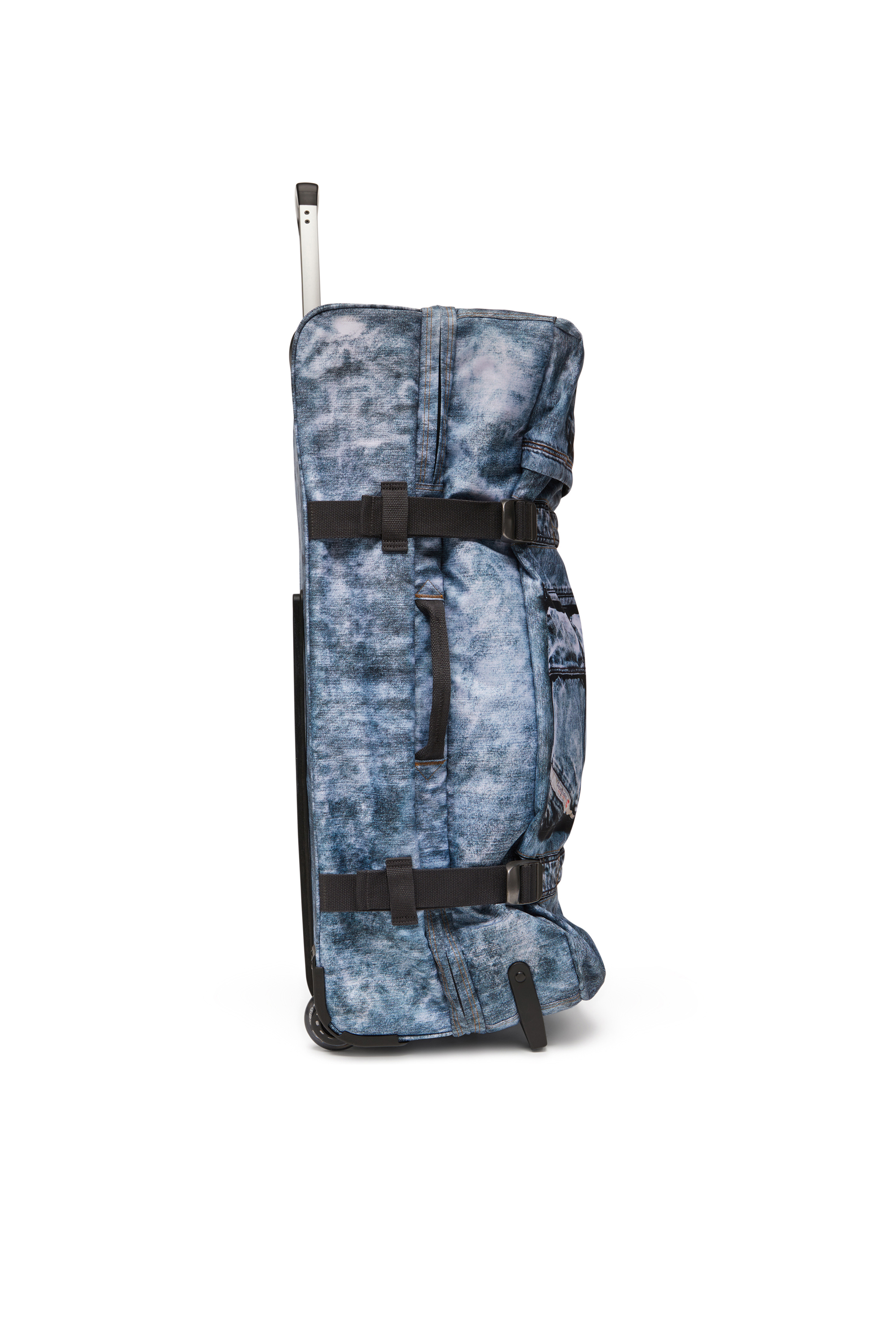 Diesel - DIESEL TRANSIT'R L, Unisex's Travel trolley in trompe l'oeil denim in Blue - 3