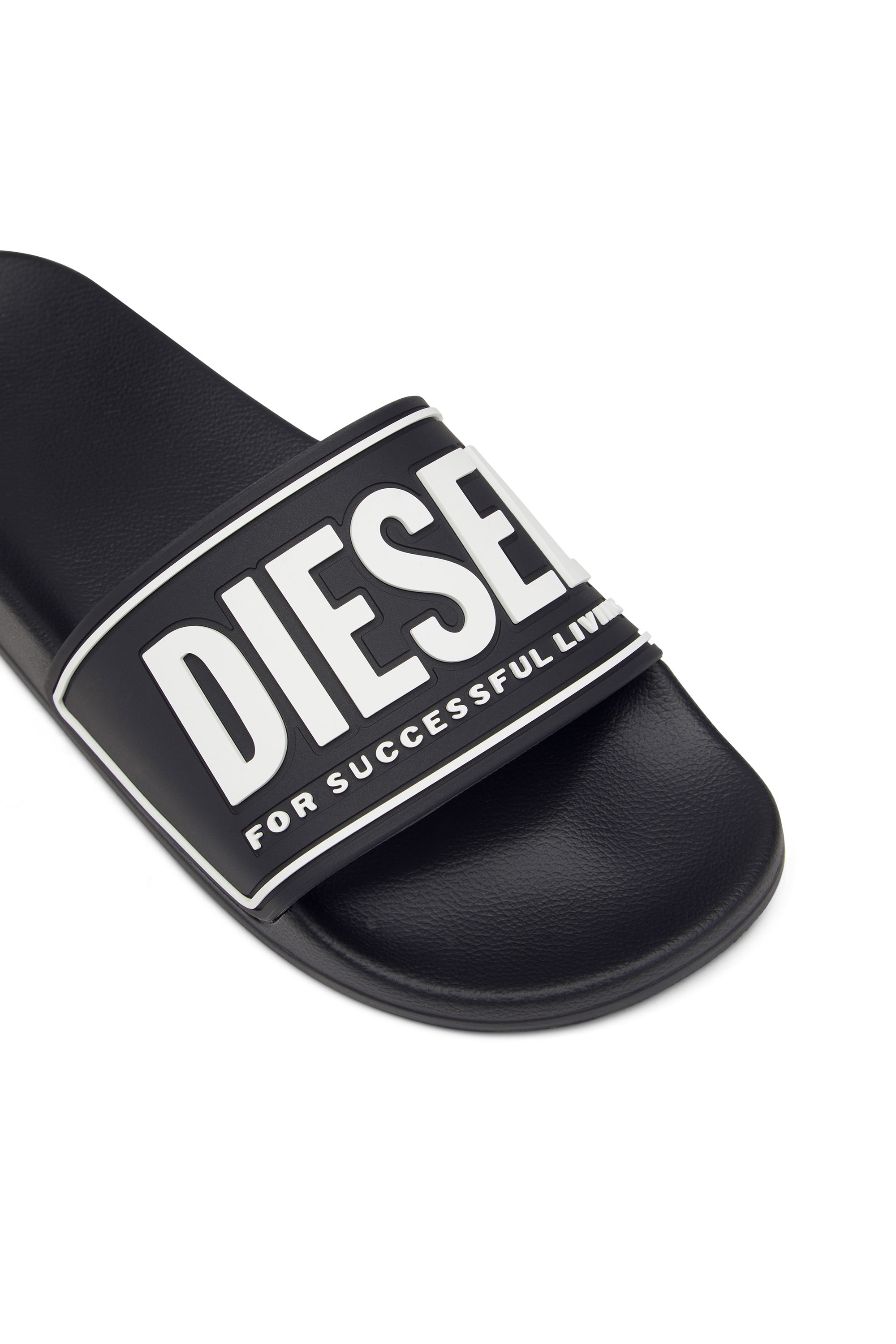SA-MAYEMI CC W, Black Diesel - SA-MAYEMI CC W, Woman's Sa-Mayemi-Rubber slides with embossed logo in Black - 6
