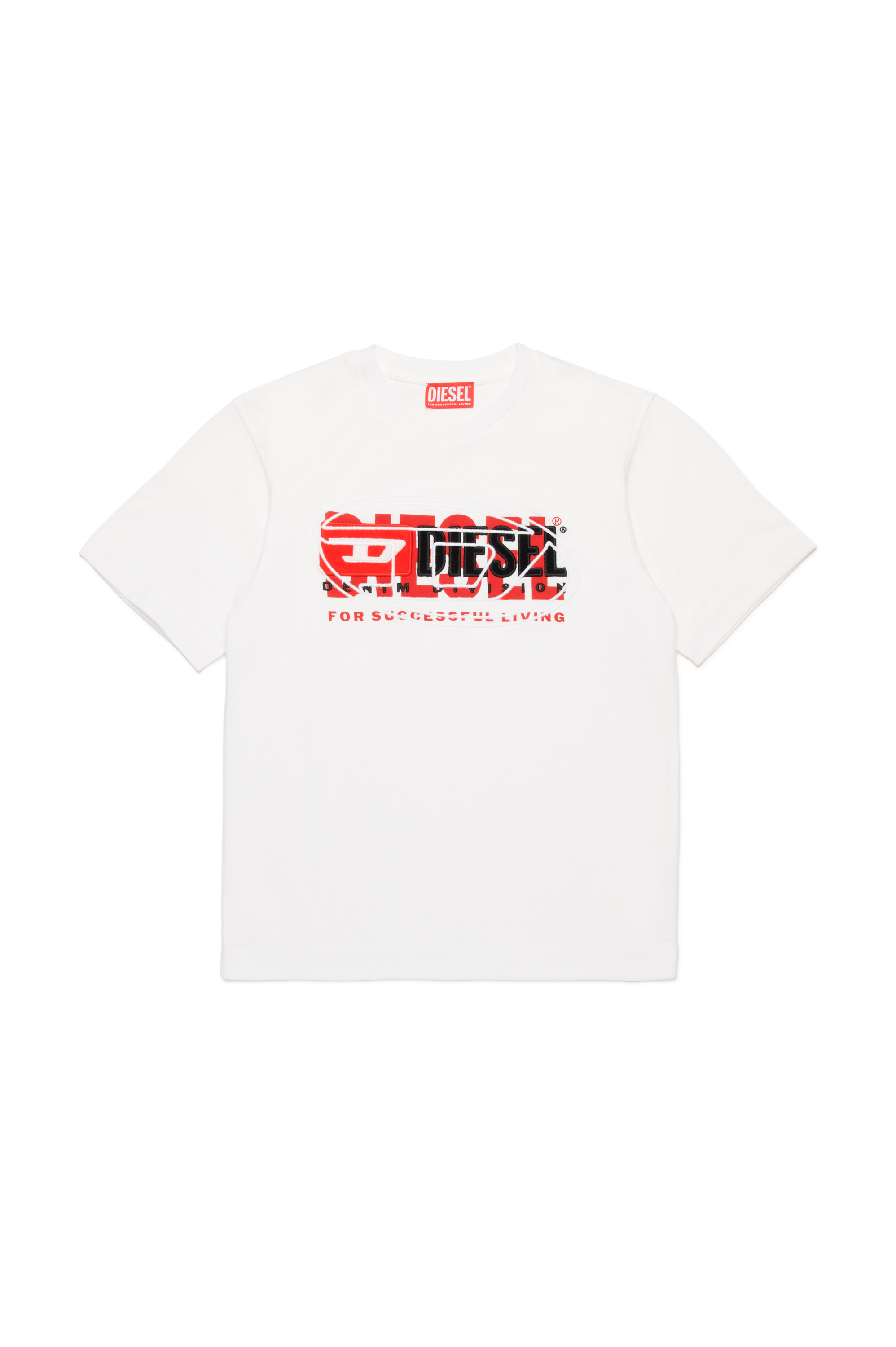 Diesel - TBOXT OVER, Man's T-shirt with superimposed logos in White - 1