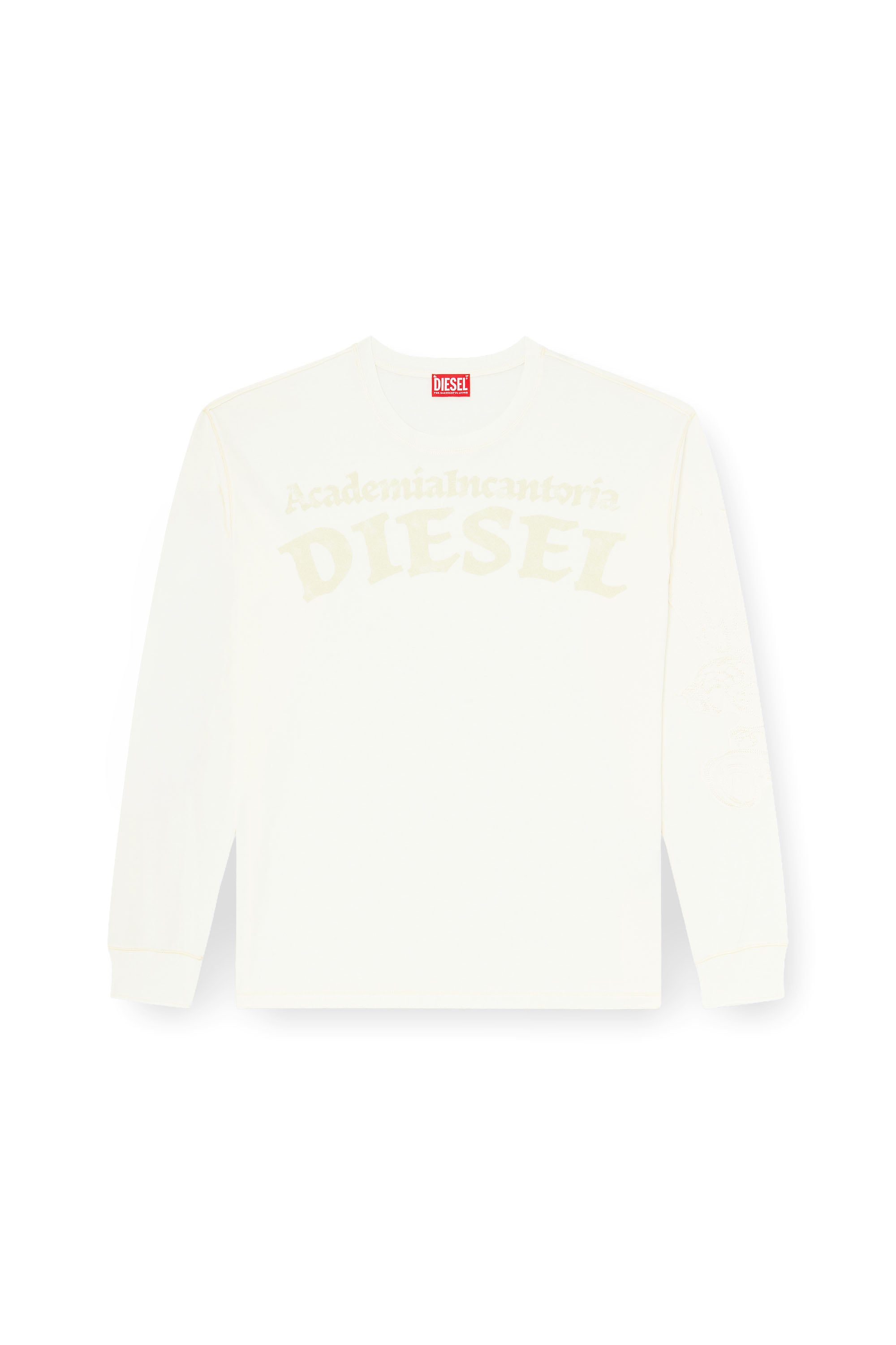 Diesel - T-NORM-LS-AA3, Man's Long-sleeve T-shirt with prints and patches in White - 3
