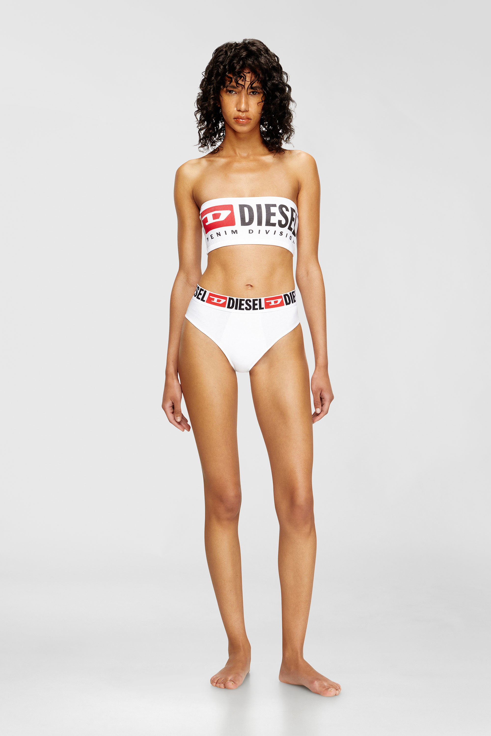 Diesel - UFSB-MELANIE, Woman's Bandeau bra with Diesel logo in White - 2
