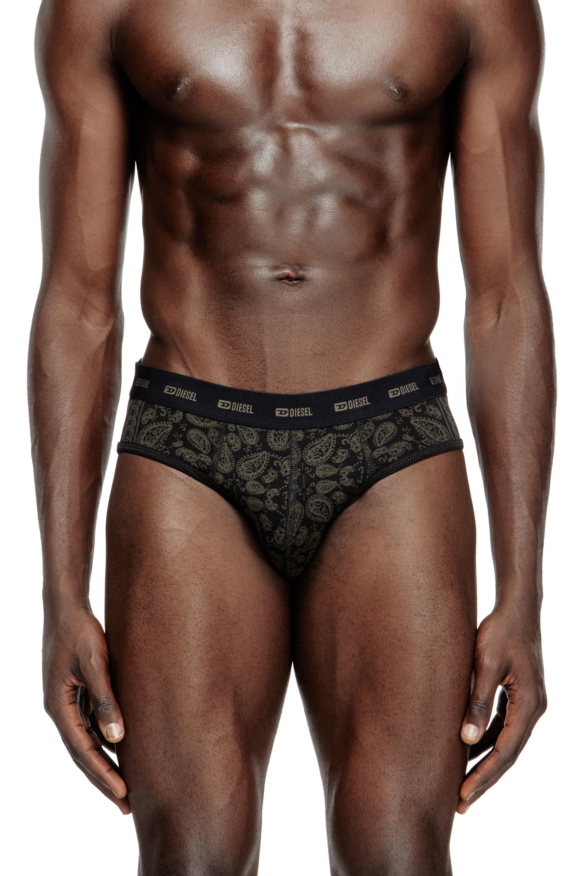 Diesel - ANDRE-UTLT-3PACK, Man's 3-pack stretch cotton briefs with Bandana print in Black/White - 2