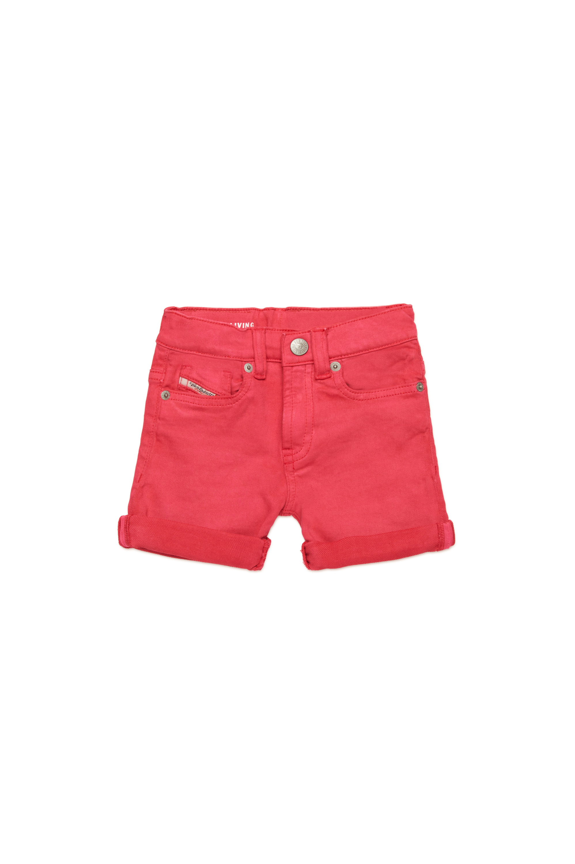 Diesel - PGALLYB JJJ, Unisex's Coloured JoggJeans shorts with turn-ups in Pink - 1