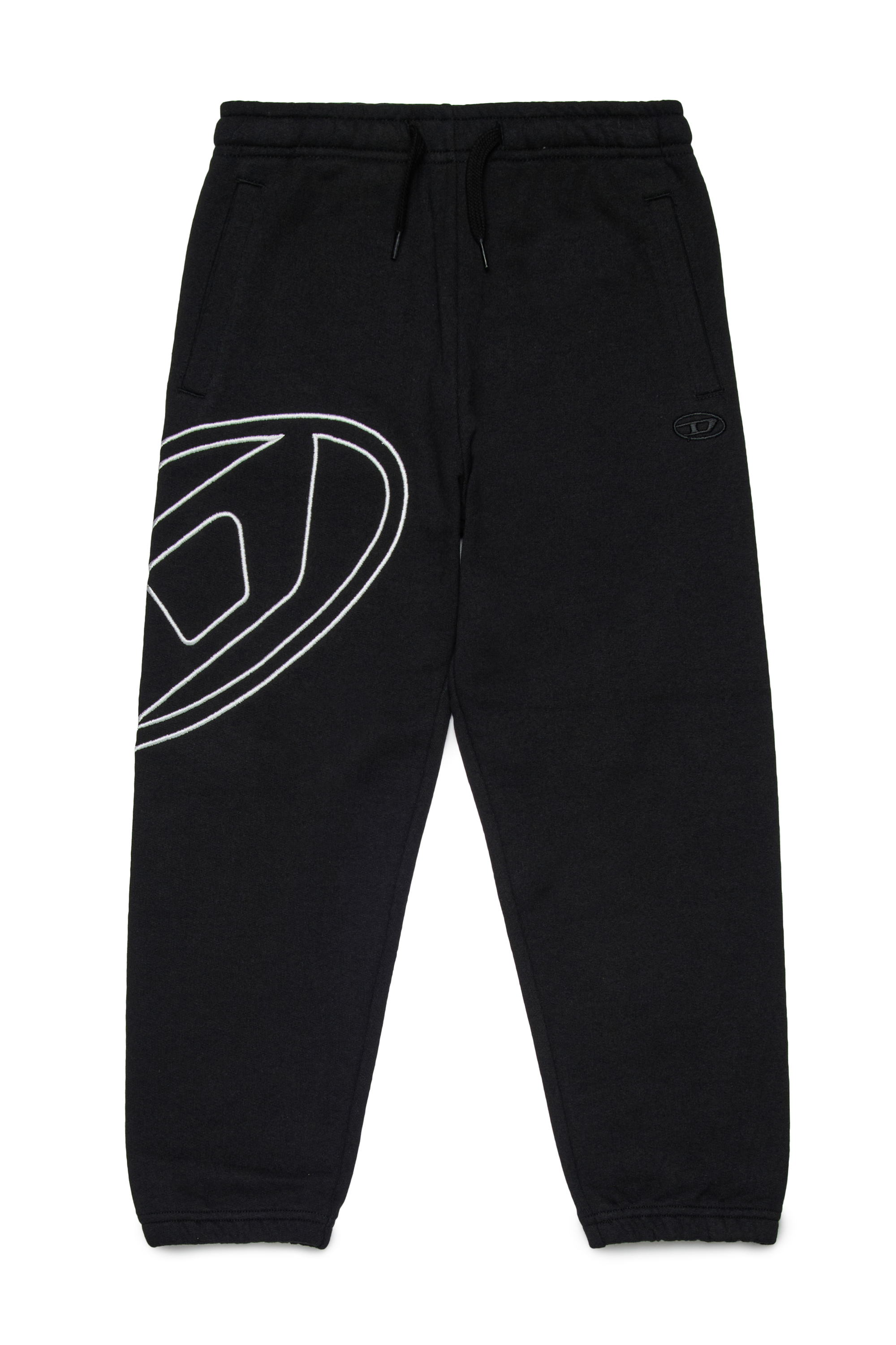 Diesel - PMARKYMEGOVALD, Man's Sweatpants with mega Oval D embroidery in Black - 1