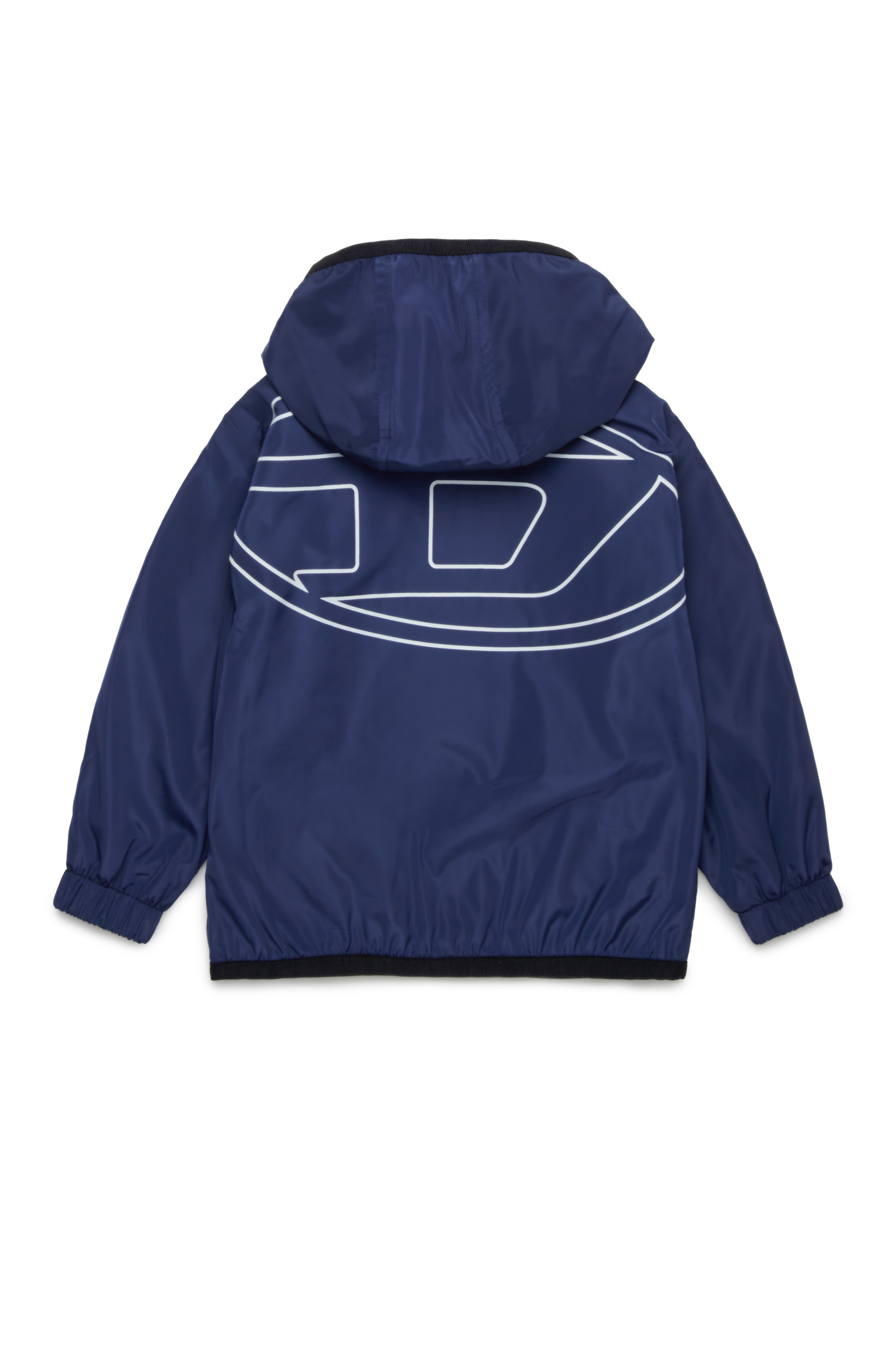 Diesel - JFLOGB, Unisex's Hooded jacket with mega Oval D print in Dark Blue - 2