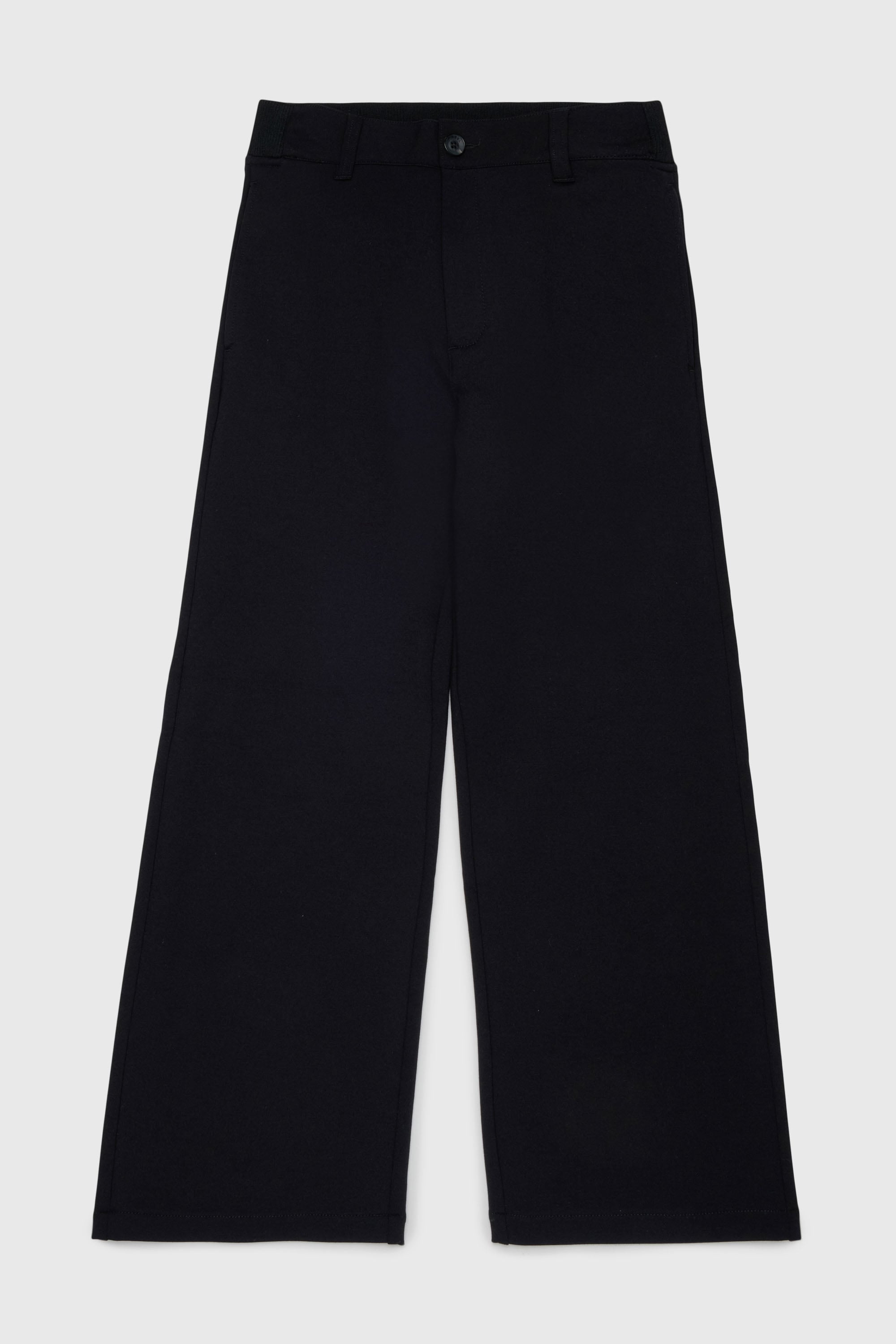 Diesel - PREBBY, Man's Wide-leg pants in compact stretch fabric in Black - 1