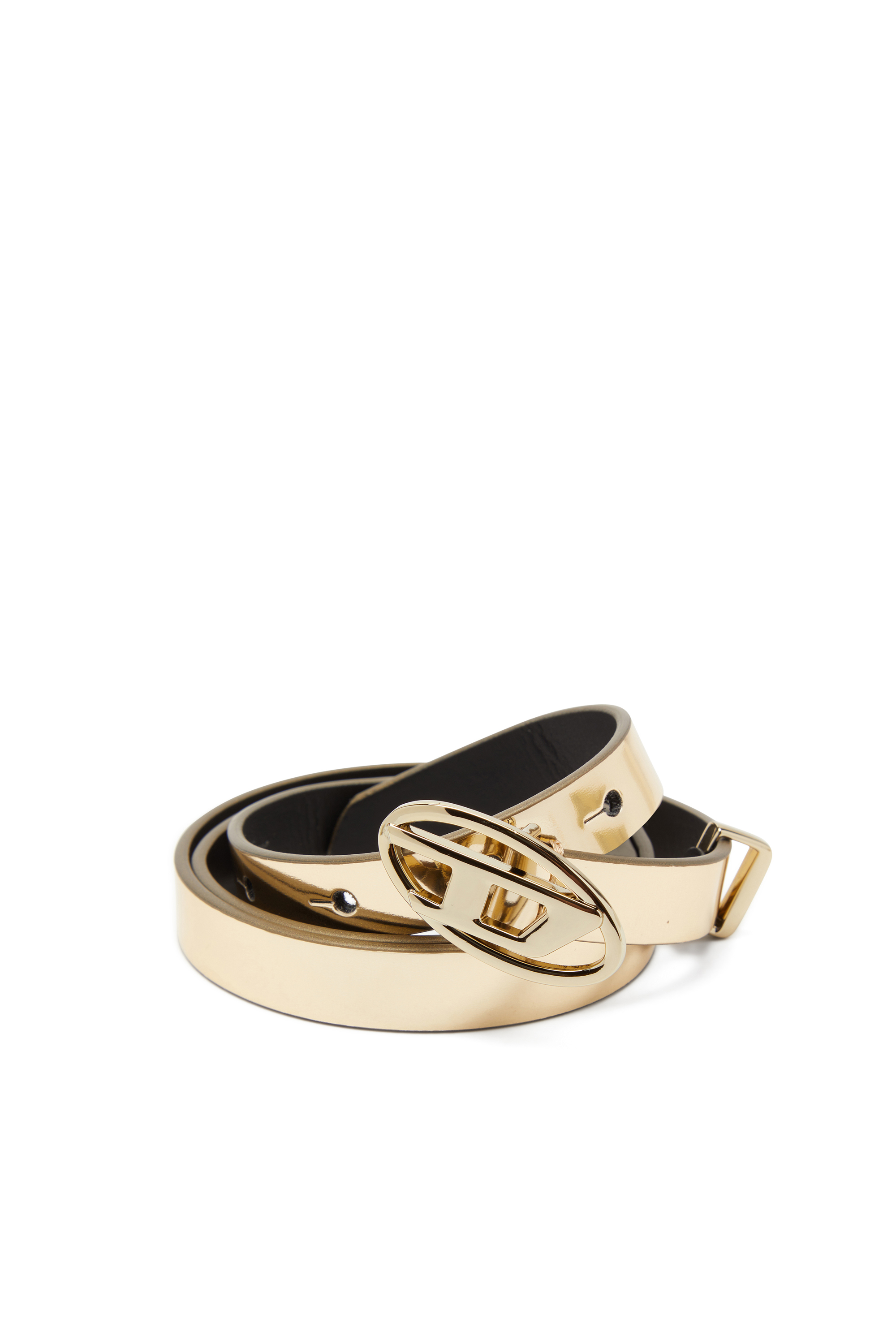 Diesel - B-1DR 15, Woman's Slim belt in laminated leather in Gold - 3