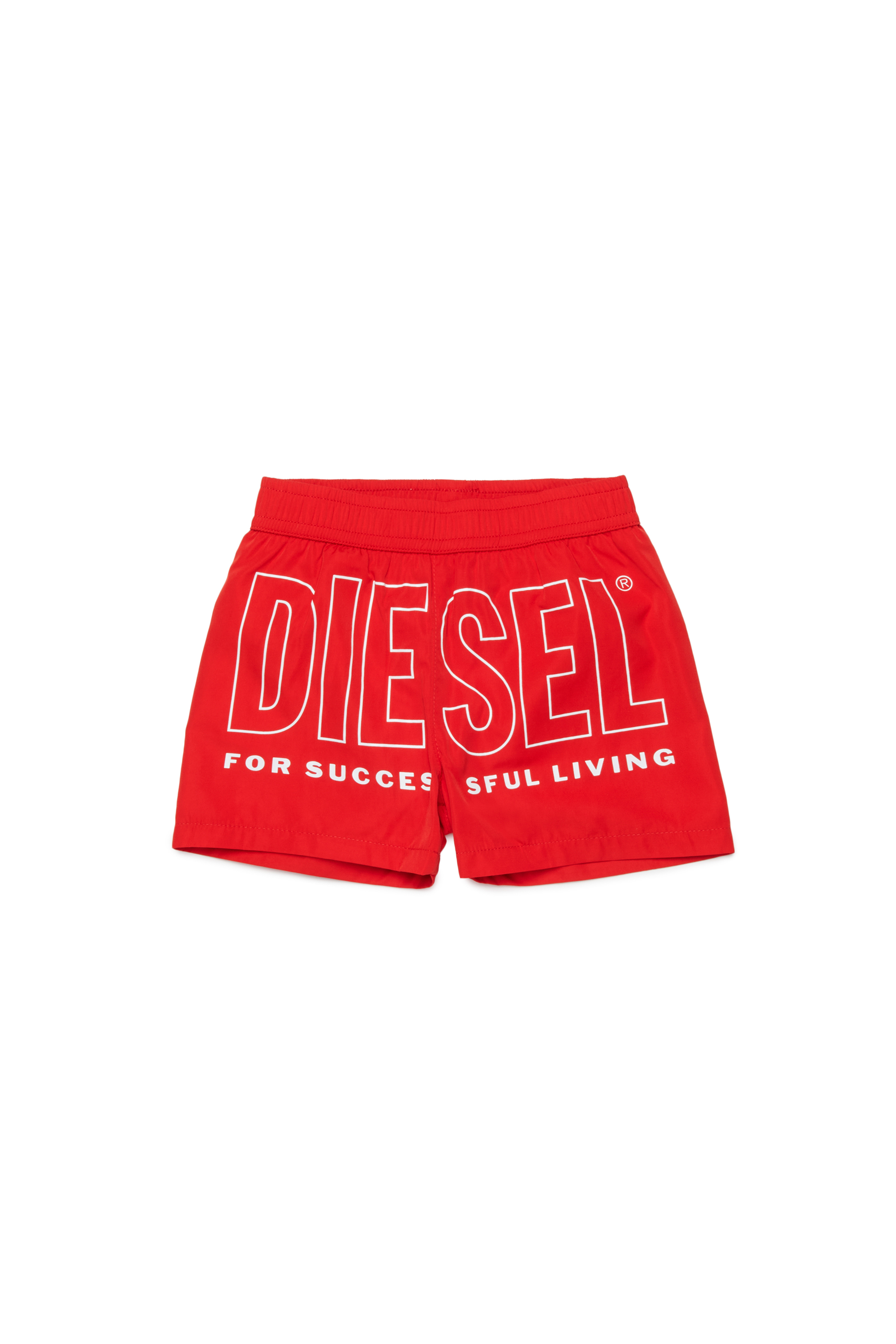 Diesel - MISITB, Man's Swim shorts with maxi Biscotto print in Red - 1