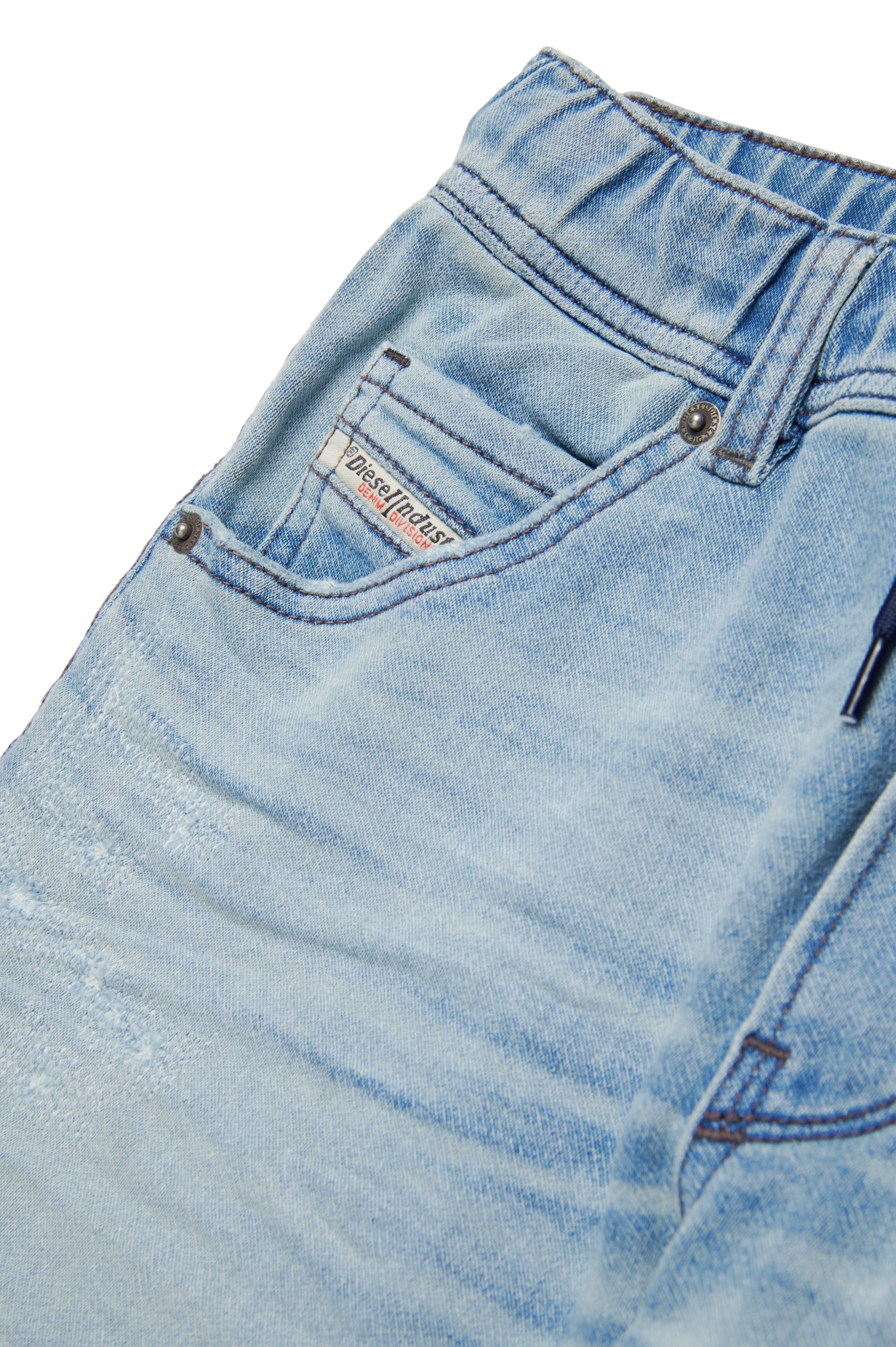 Diesel - KROOLEY-NE-J SH JJJ, Man's Krooley stonewashed JoggJeans shorts in Light Blue - 4