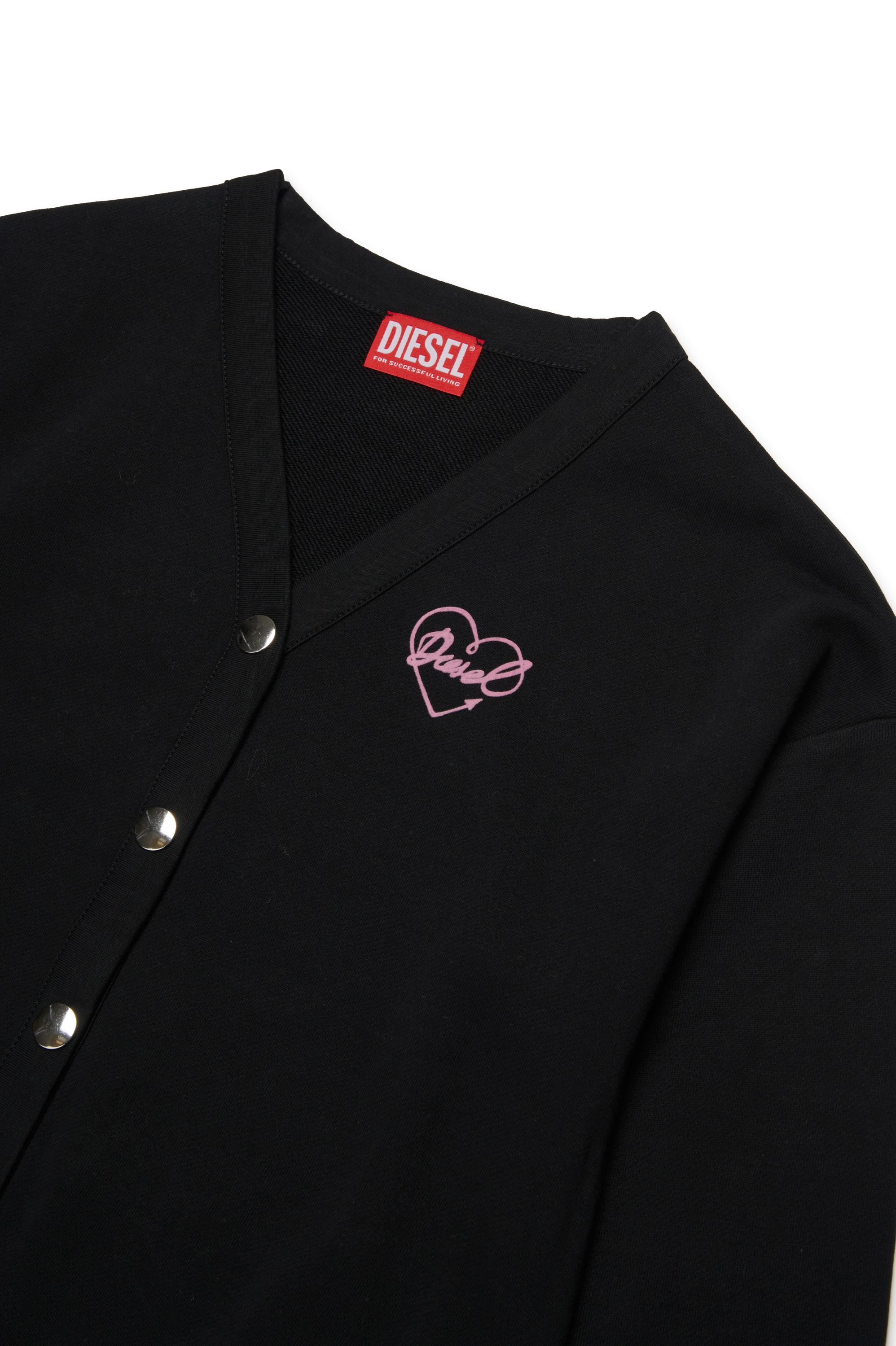 Diesel - SEMMPY, Woman's Sweatshirt with flocked logo heart in Black - 3