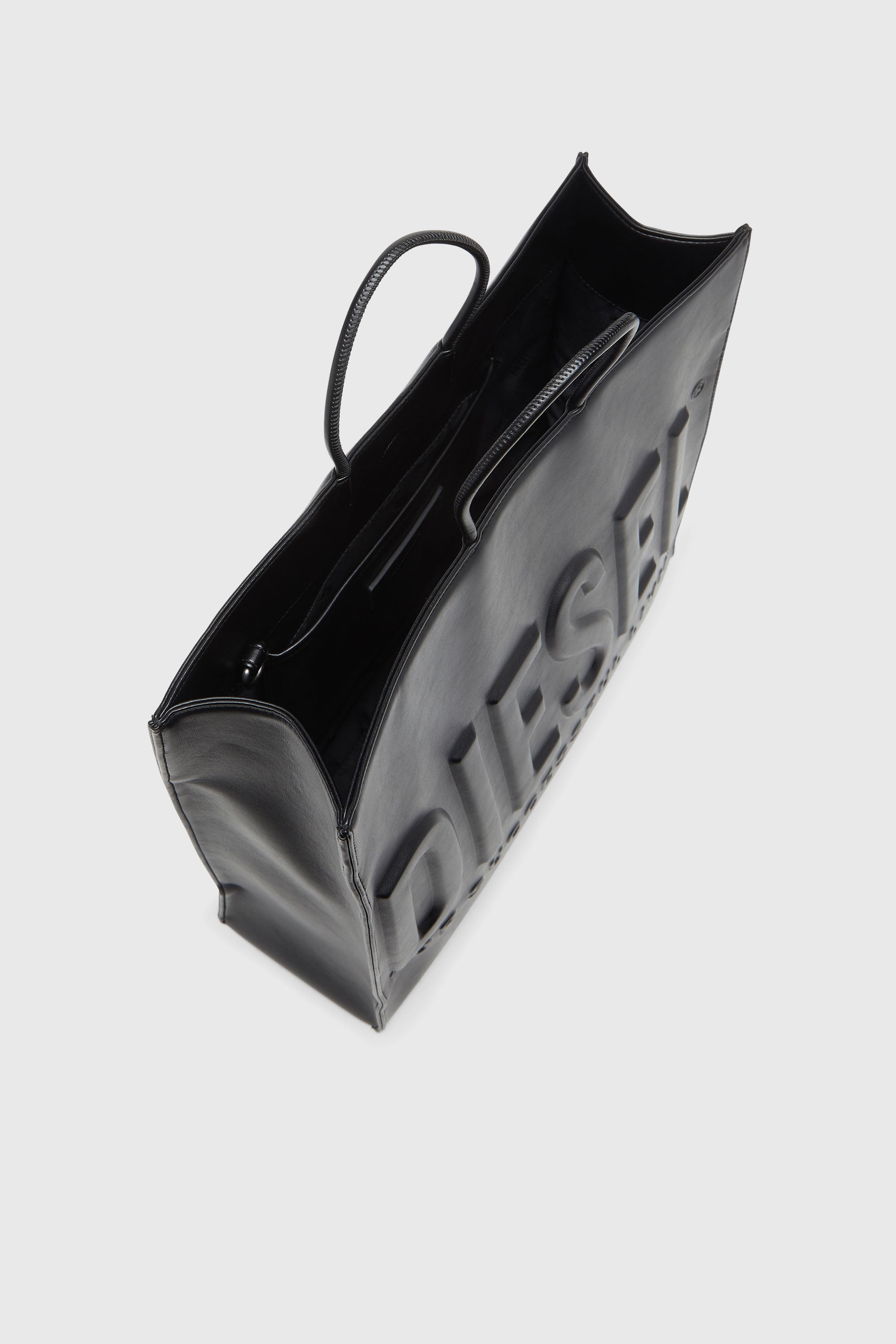 Women's Dsl 3D - Shopping bag with embossed logo | Black | Diesel