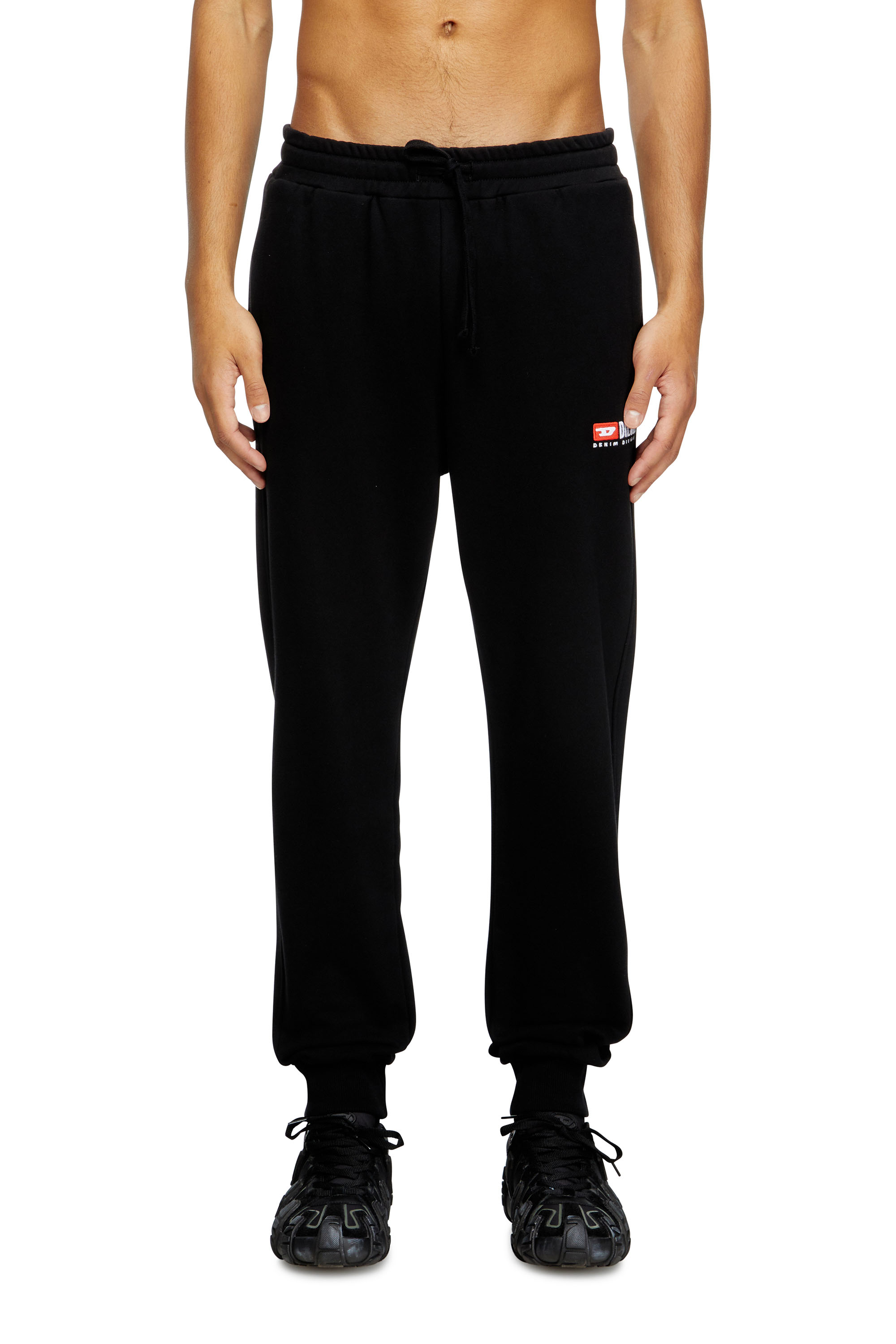 P-TARY-DIV, Black Diesel - P-TARY-DIV, Man's Track pants with embroidered logo in Black - 3