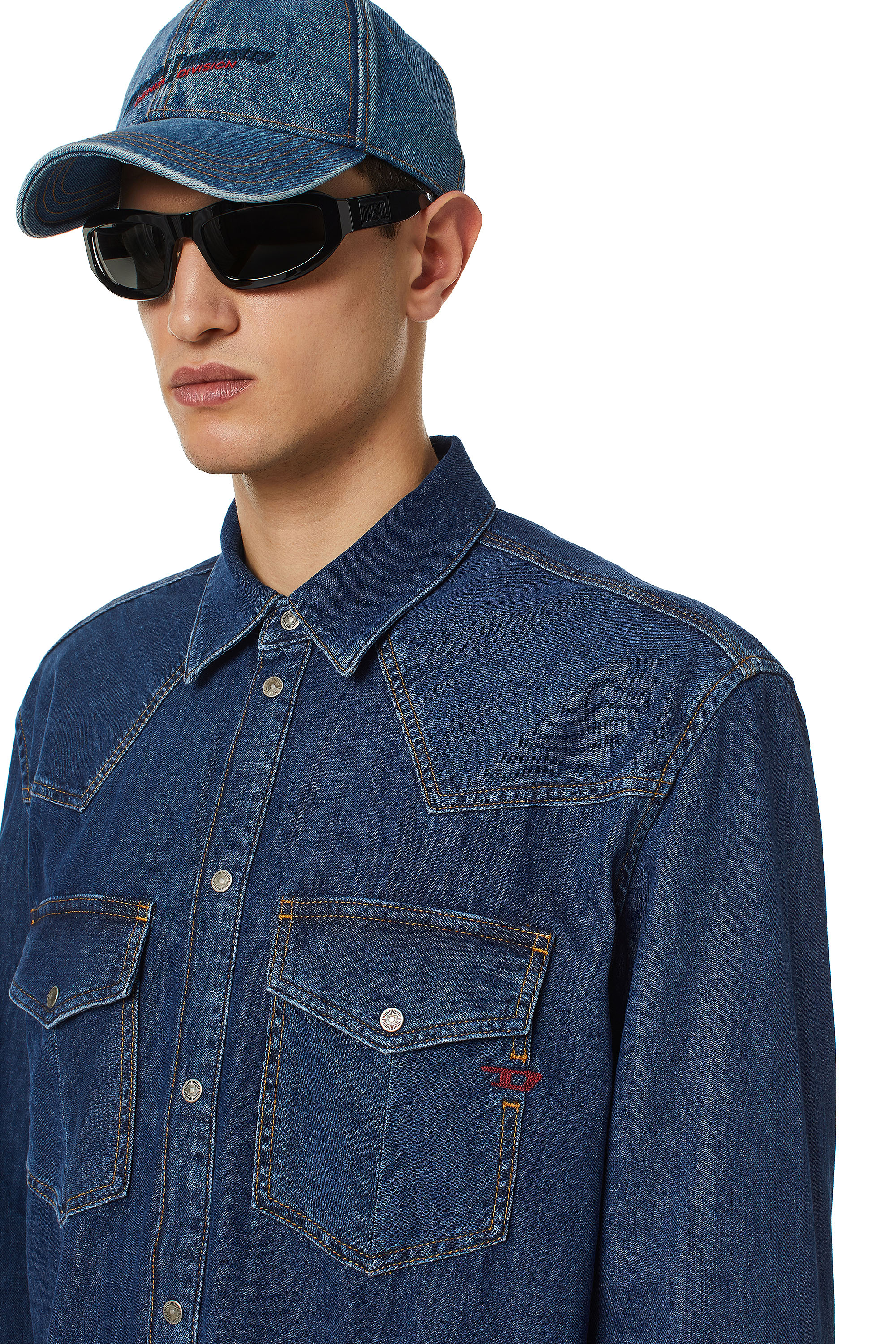 Diesel - D-OCEAN WESTERN SHIRT, Dark Blue - Image 3