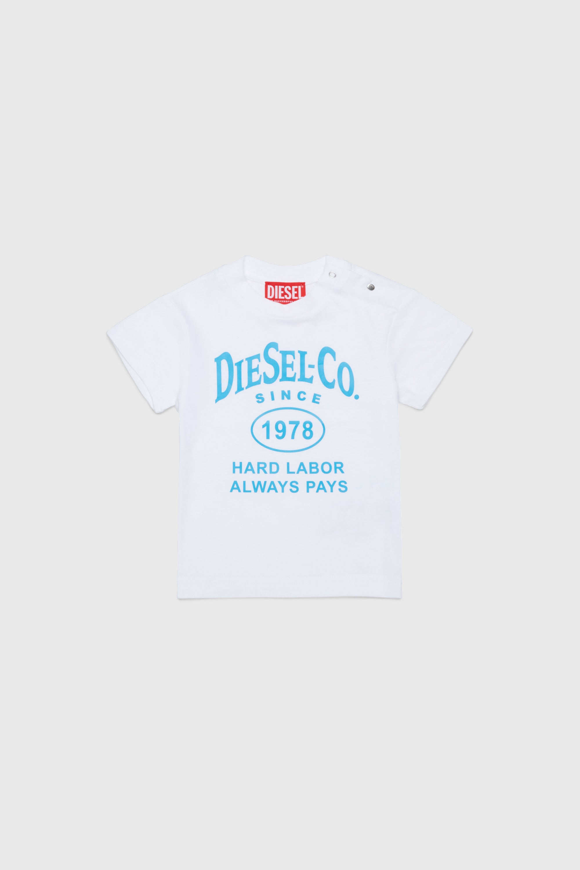 Diesel - TSINB, Man's Cotton T-shirt with slogan print in White - 1