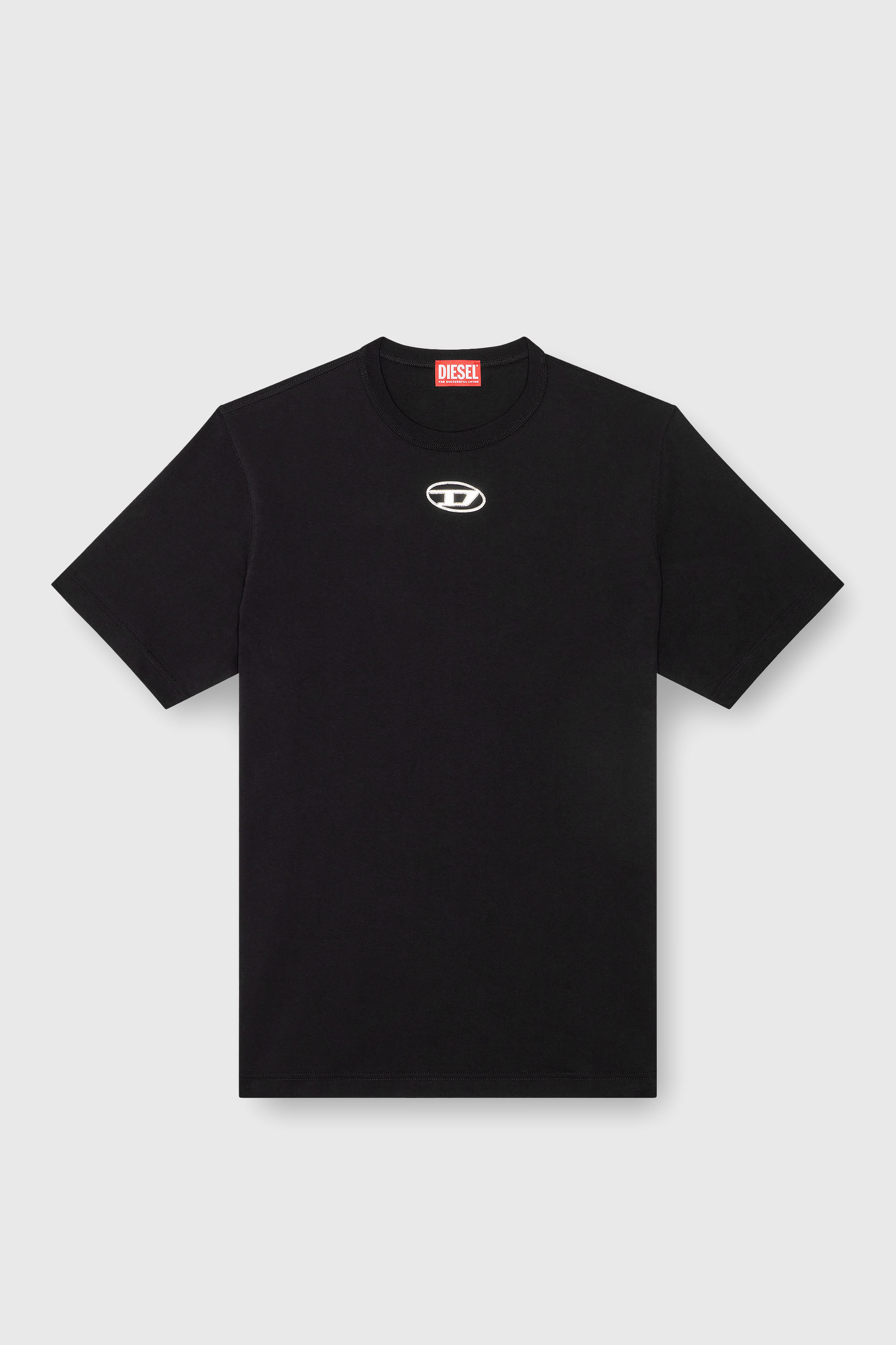Diesel - T-ADJUST-OD, Man's T-shirt with metallic Oval D in Black - 2