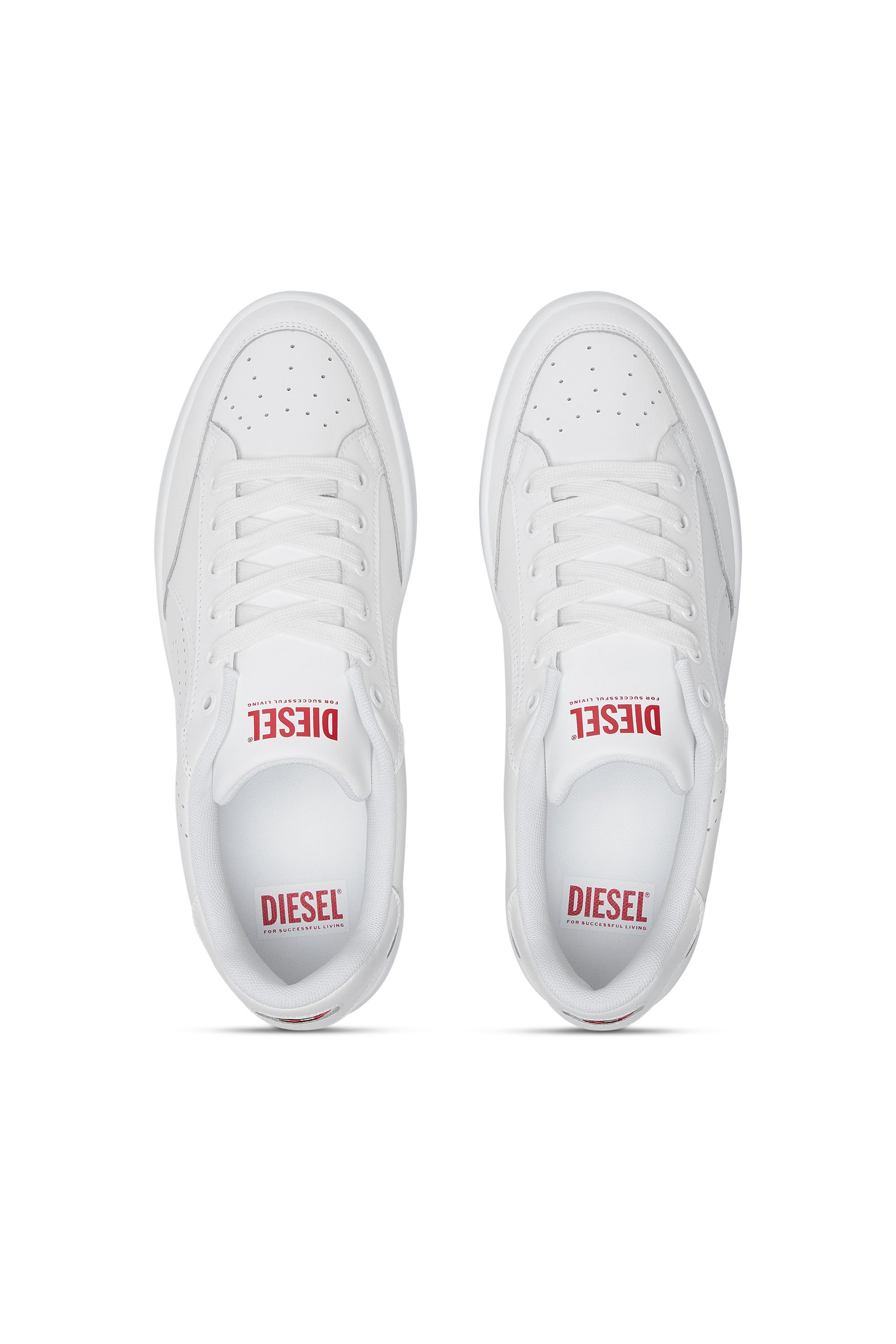 Diesel - S-DAKOTA LOW W, Woman's S-Dakota-Leather sneakers with perforated logo in White - 5