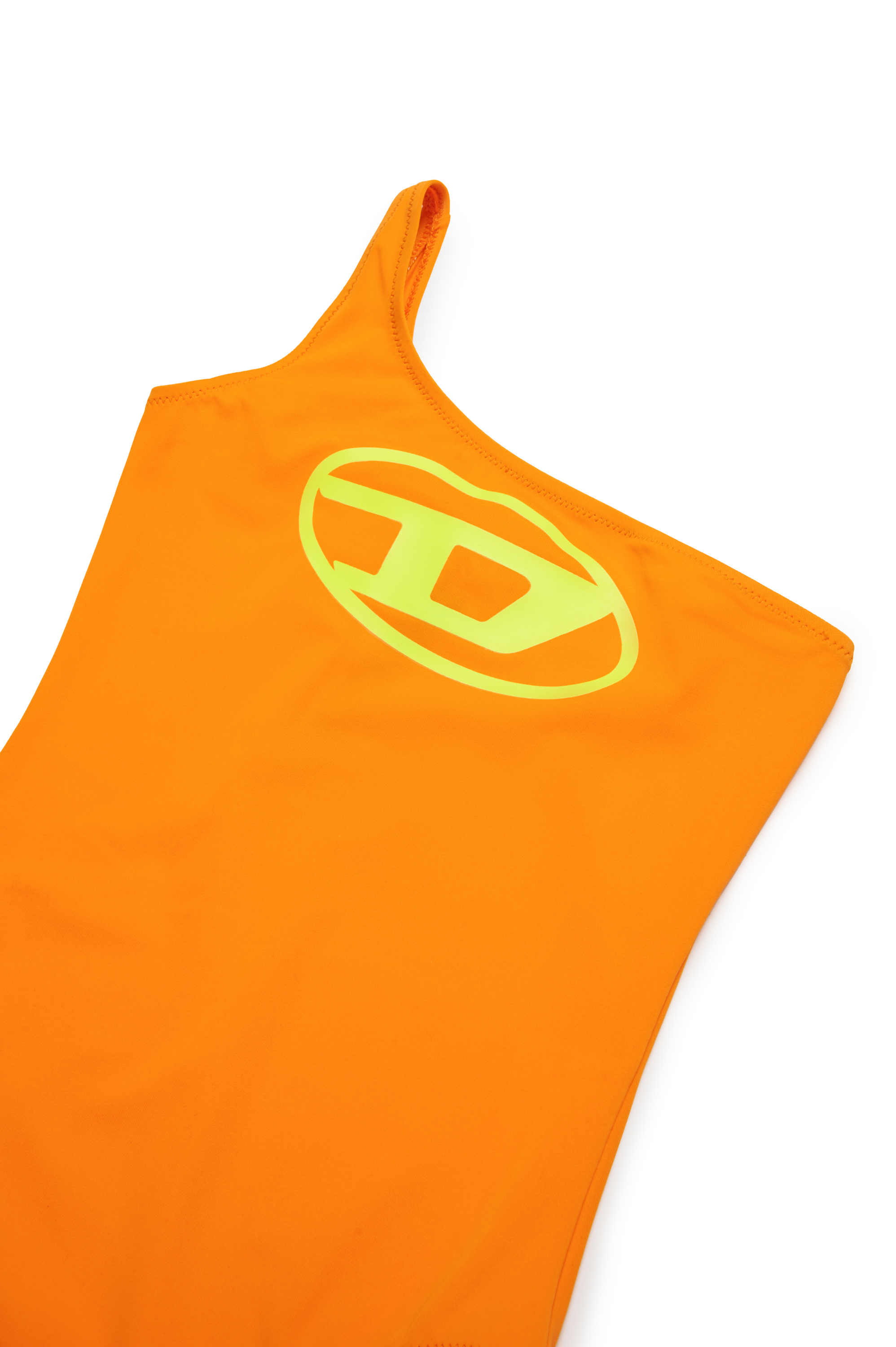 Diesel - MUNNYX, Woman's One-shoulder swimsuit with Oval D logo in Orange - 3