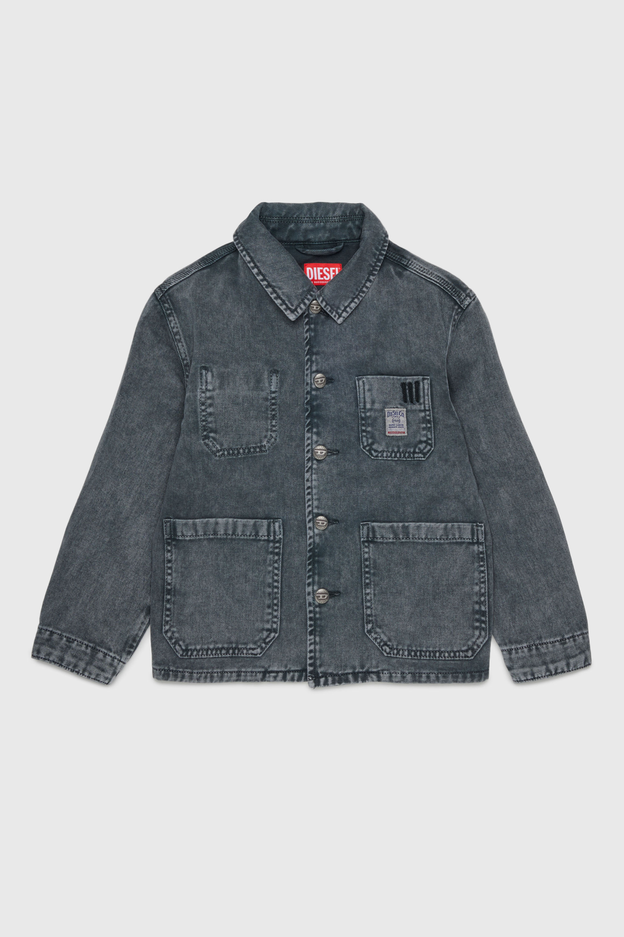 Diesel - JSTACK, Man's Workwear-style shirt jacket in Dark grey - 1