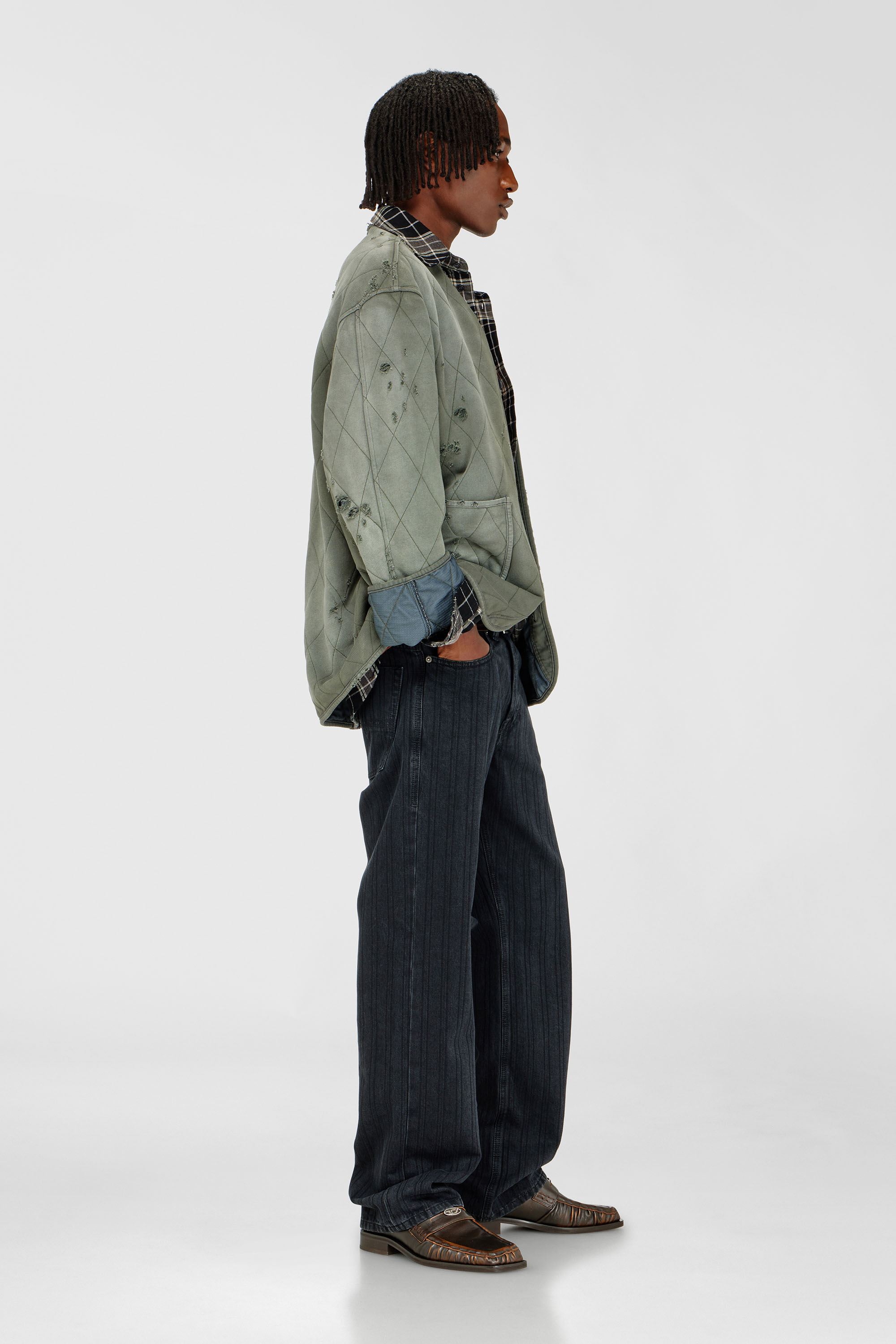 Diesel - Man's Relaxed Jeans 1980 D-Eeper 09Q12, Black/Dark grey - 2