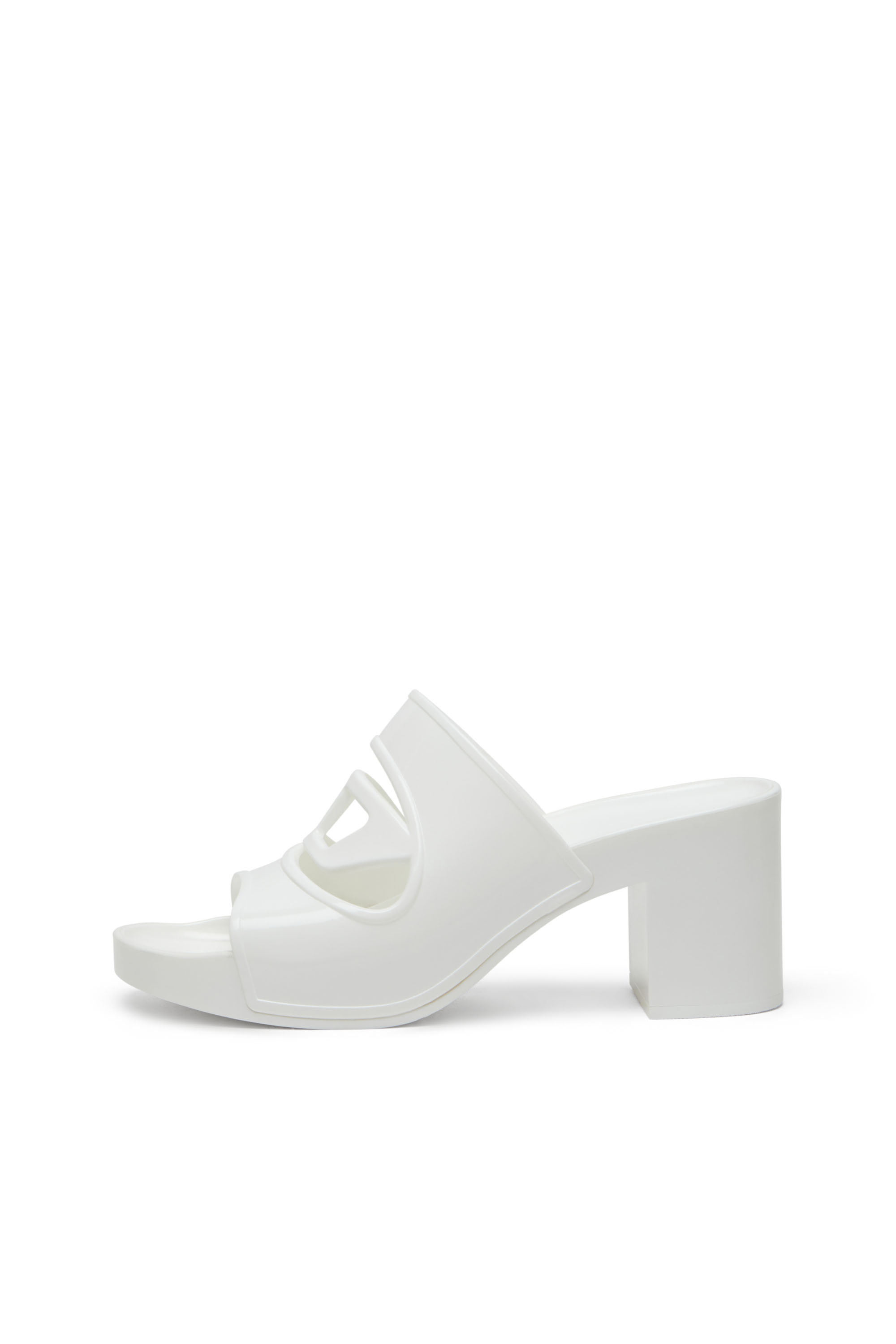 SA-BONNIE, White Diesel - SA-BONNIE, Woman's Sa-Bonnie-Heeled rubber slides with cut-out logo in White - 7