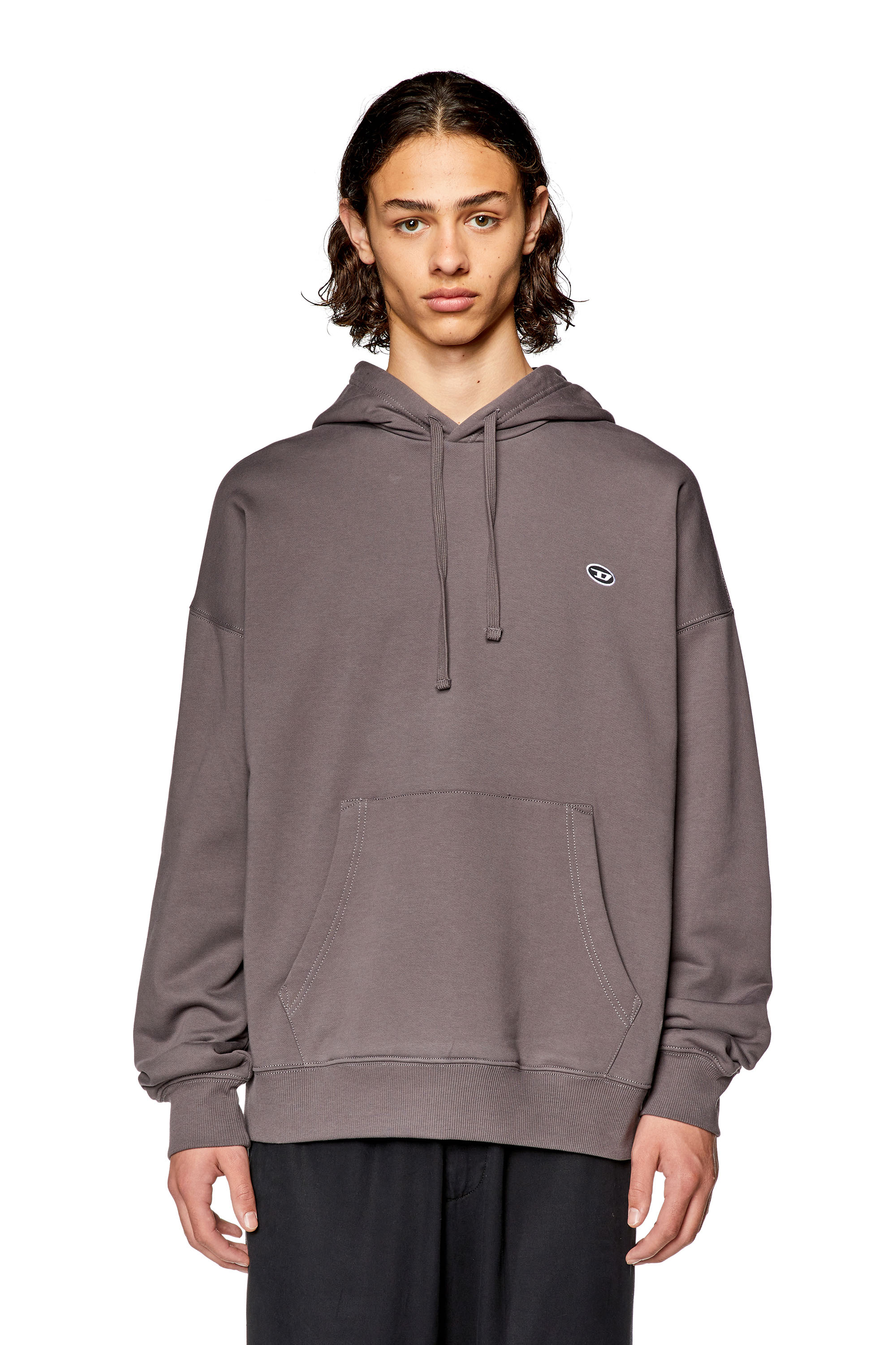 Diesel - S-ROB-HOOD-DOVAL-PJ, Man Hoodie with oval D patch in Grey - Image 5