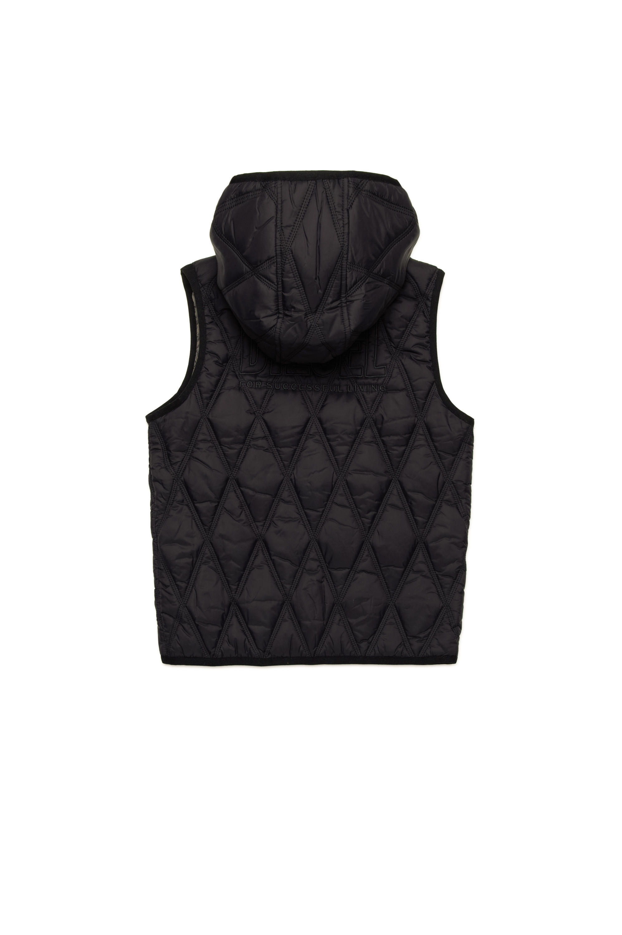 Diesel - JFOSSIR, Unisex's Light hooded quilted vest in Black - 2