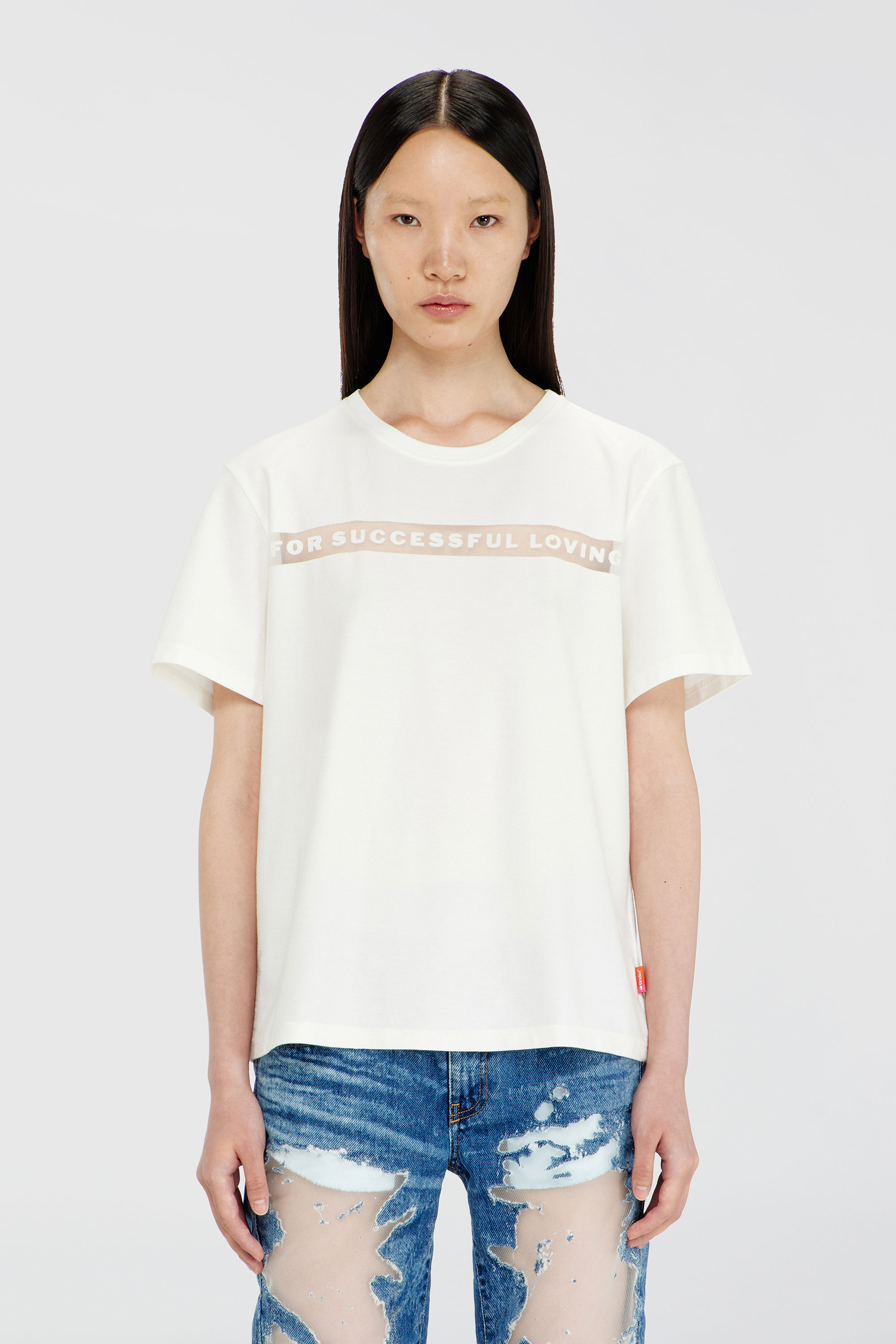 Diesel - PR-T-NOTS-CHI-R, Unisex's T-shirt with For Successful Loving logo in White - 5