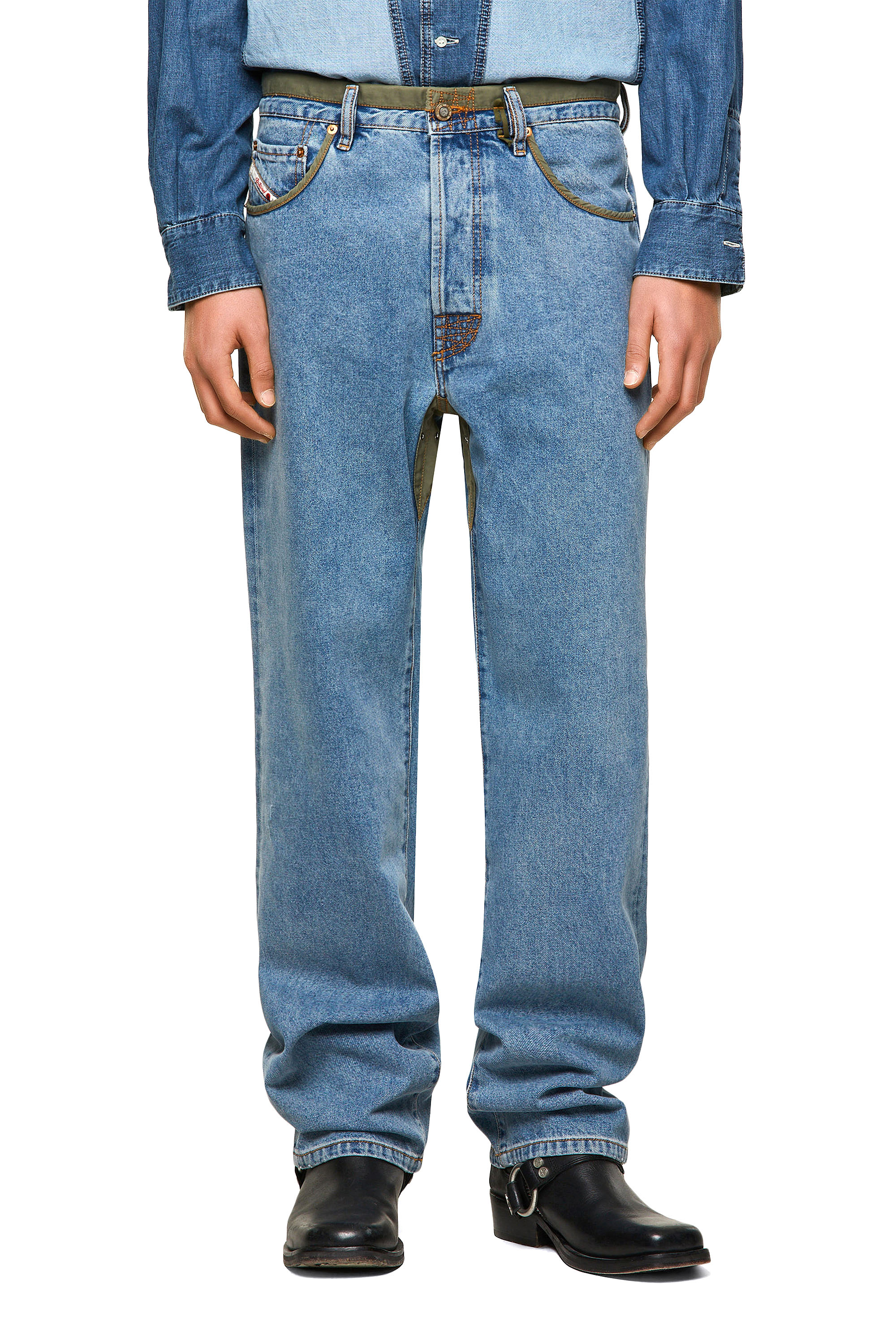 Diesel - DxD-P2 0CBBI Straight Jeans, Light Blue - Image 1