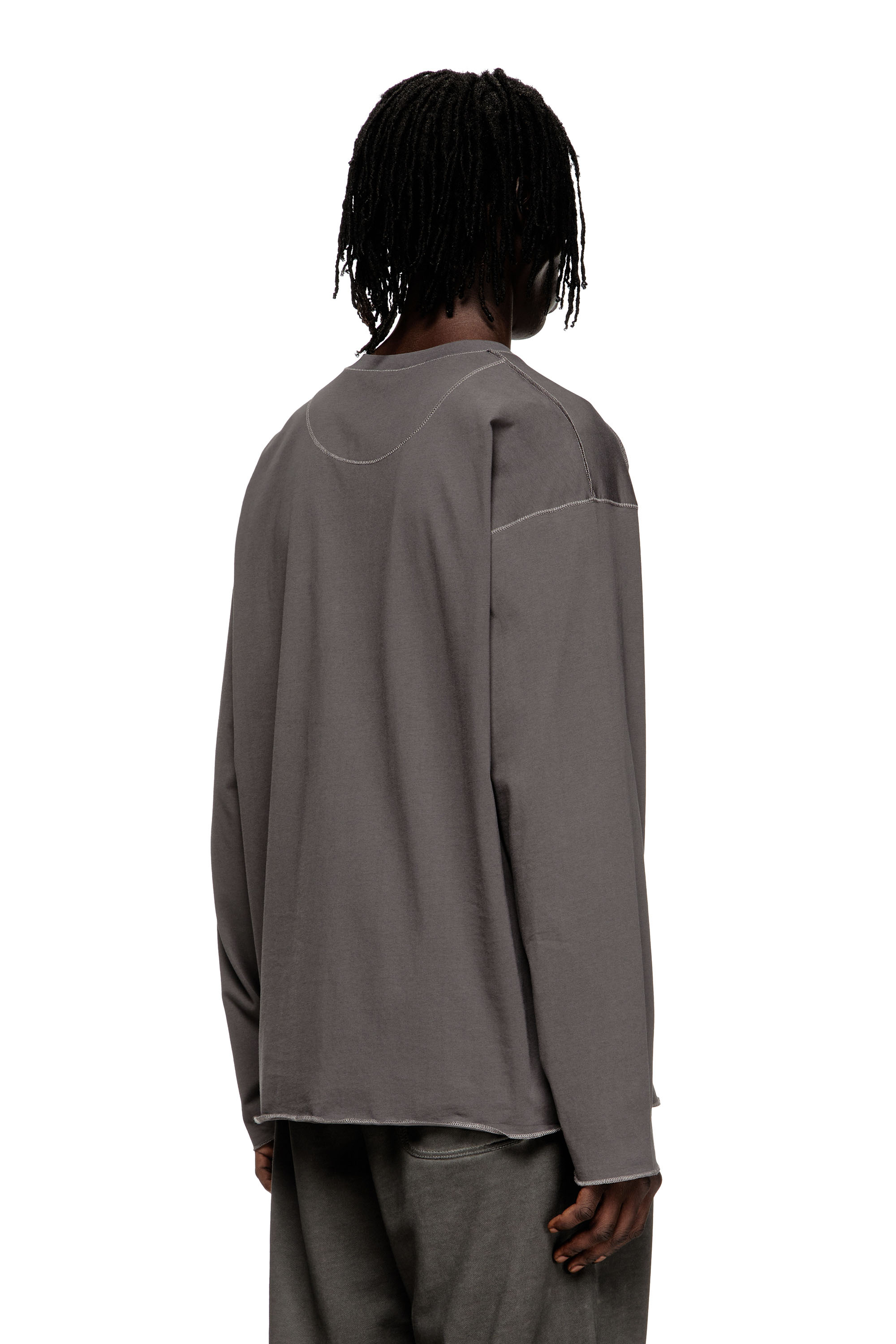 Diesel - T-CRAHOR-BOXT-LS-T1, Man's Cotton T-shirt in Grey - 4